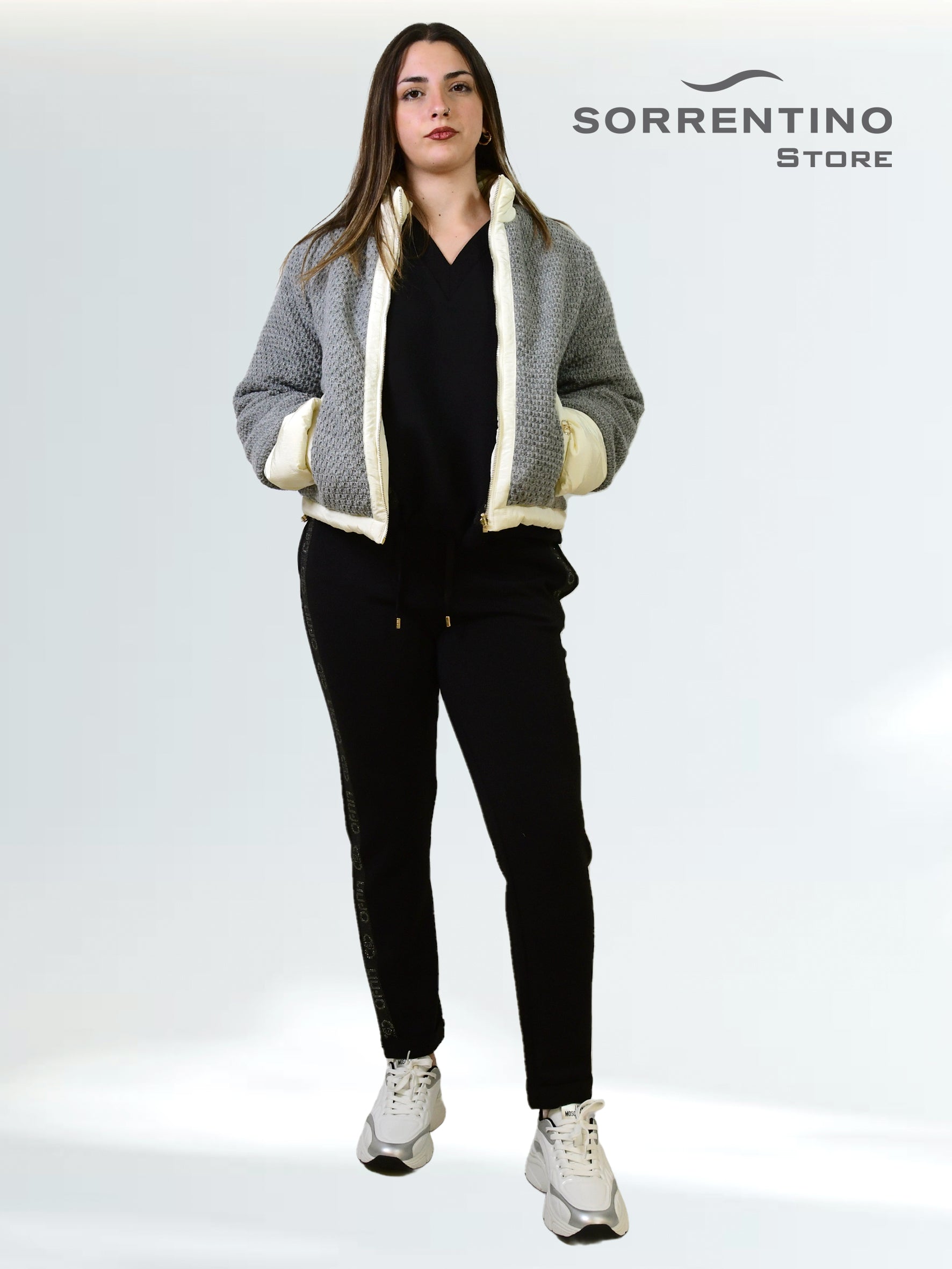 LIU JO abbigliamento TF5015MA93F GRIGIO/B.CO LATTE