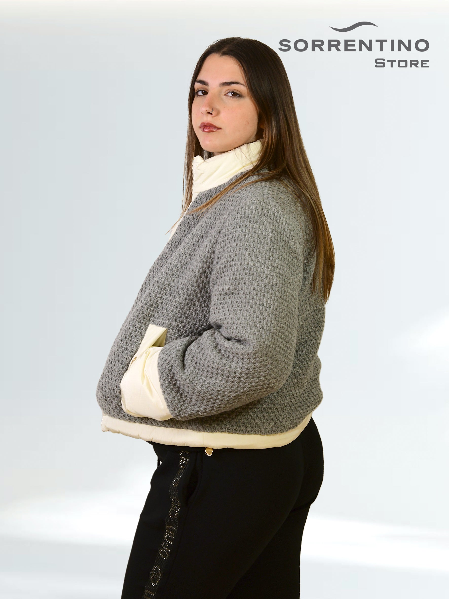 LIU JO abbigliamento TF5015MA93F GRIGIO/B.CO LATTE