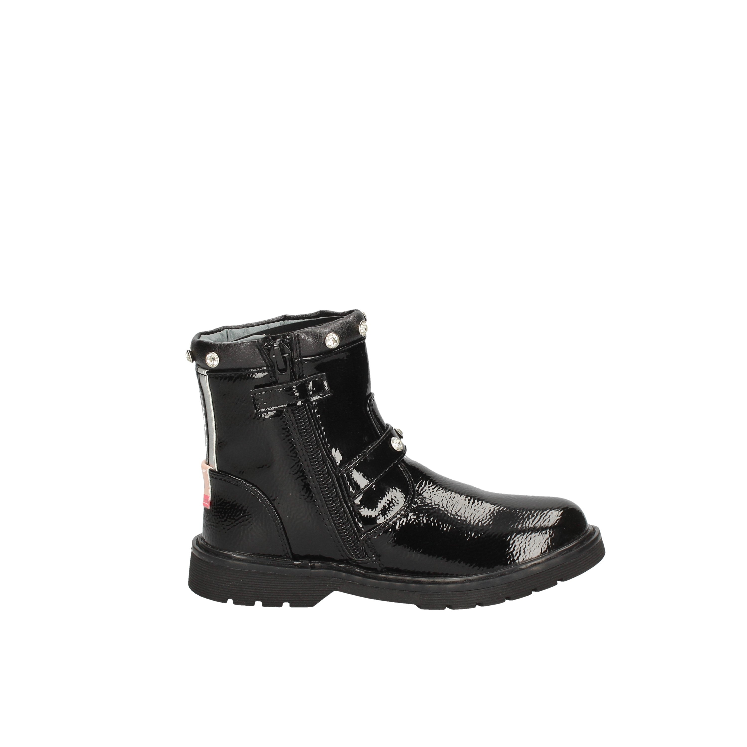 balducci tronchetto alto con borchiette e dettaglio silver nero bs200