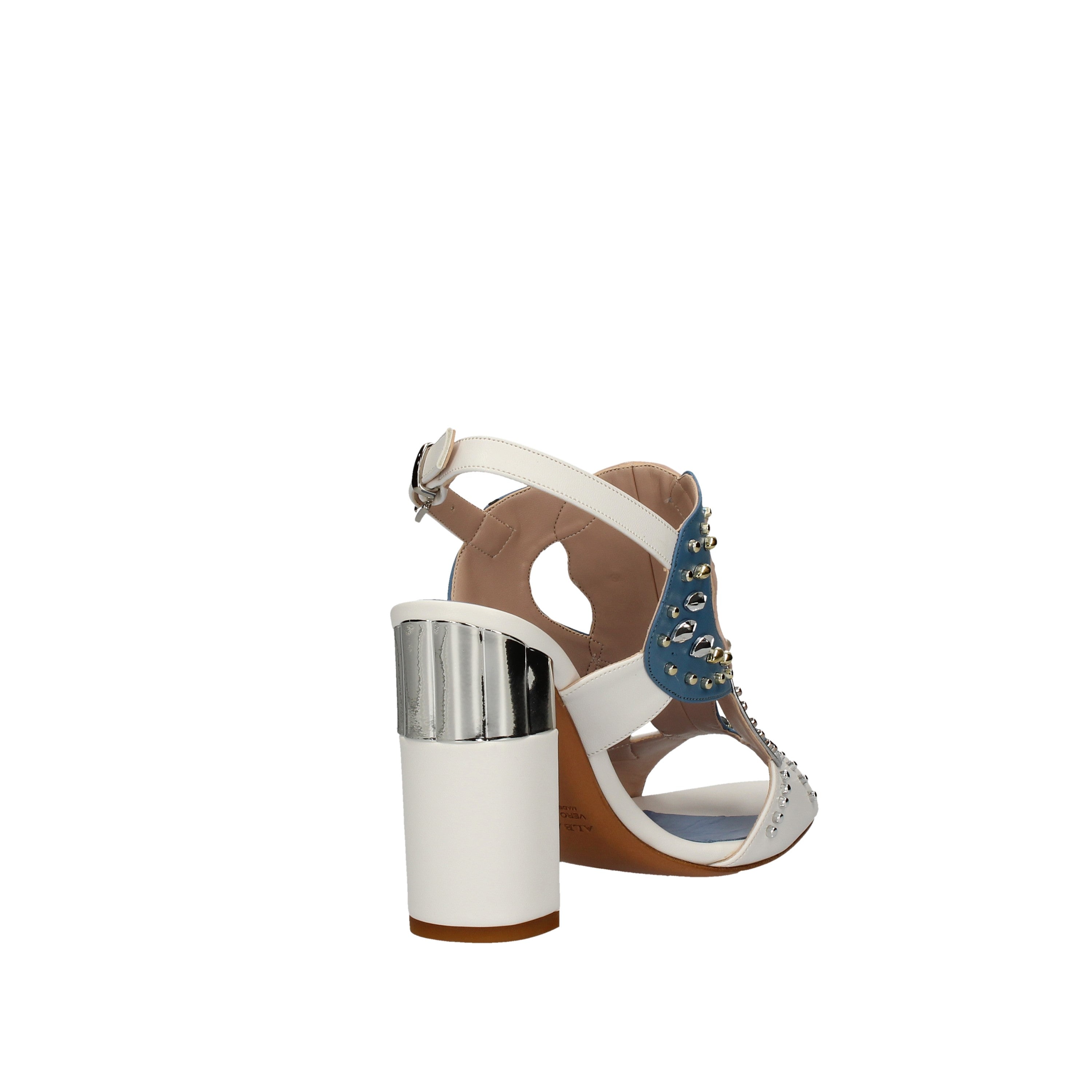 albano sandali bianco soft con borchie 2153