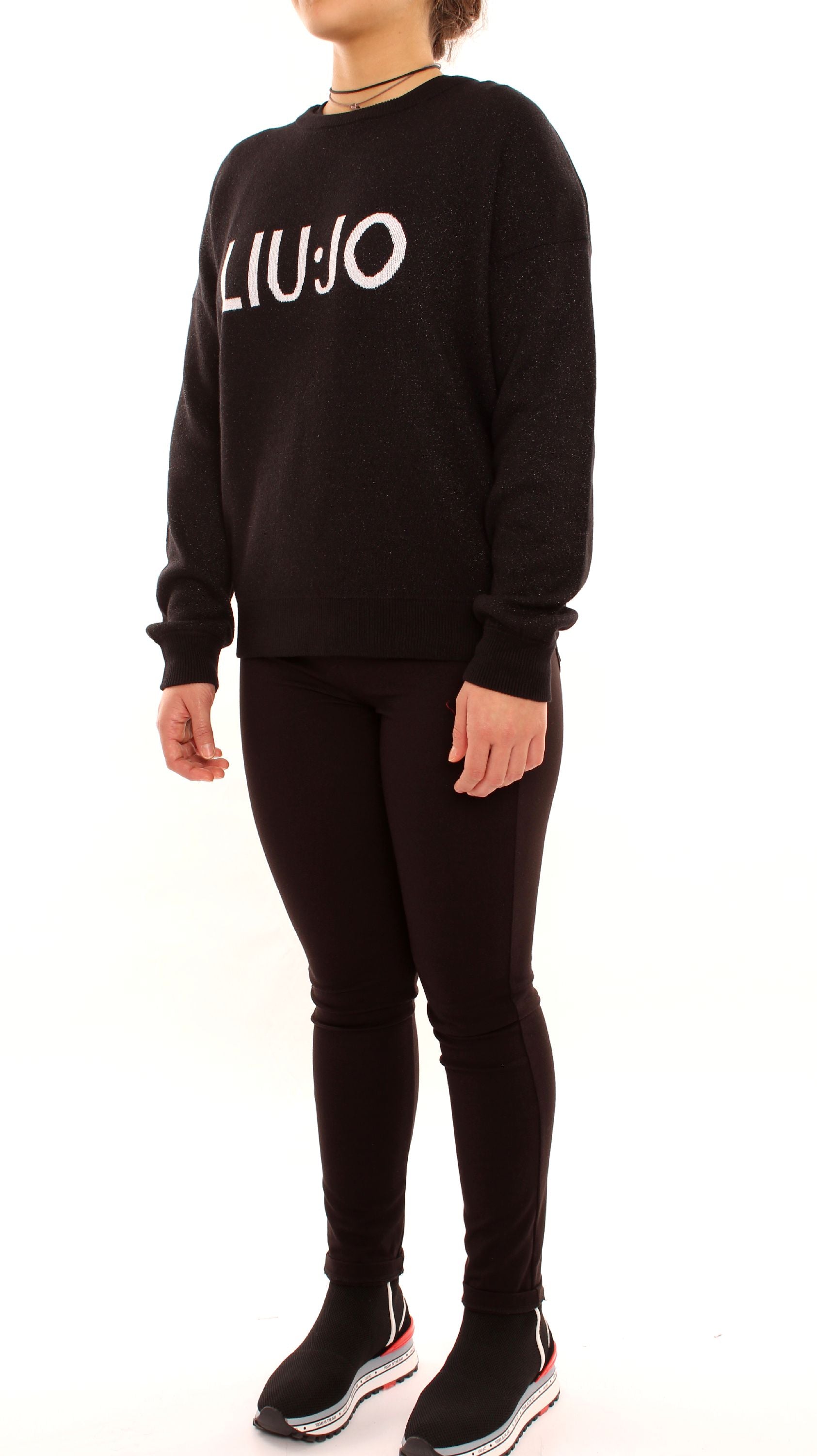 liu jo felpa in maglia co logo t69068ma09e