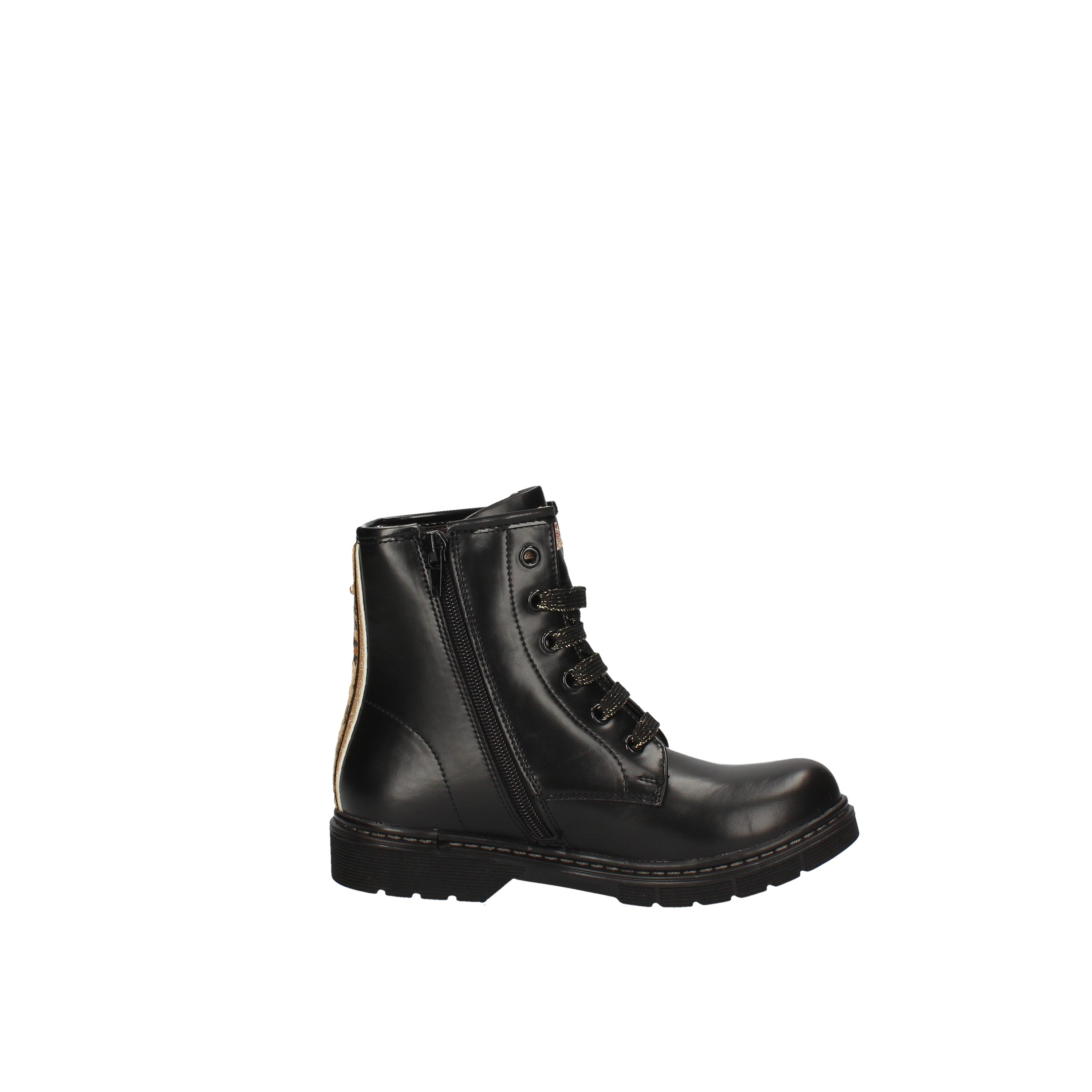 balducci anfibio modello bs con lacci oro e borchiette nero bs963