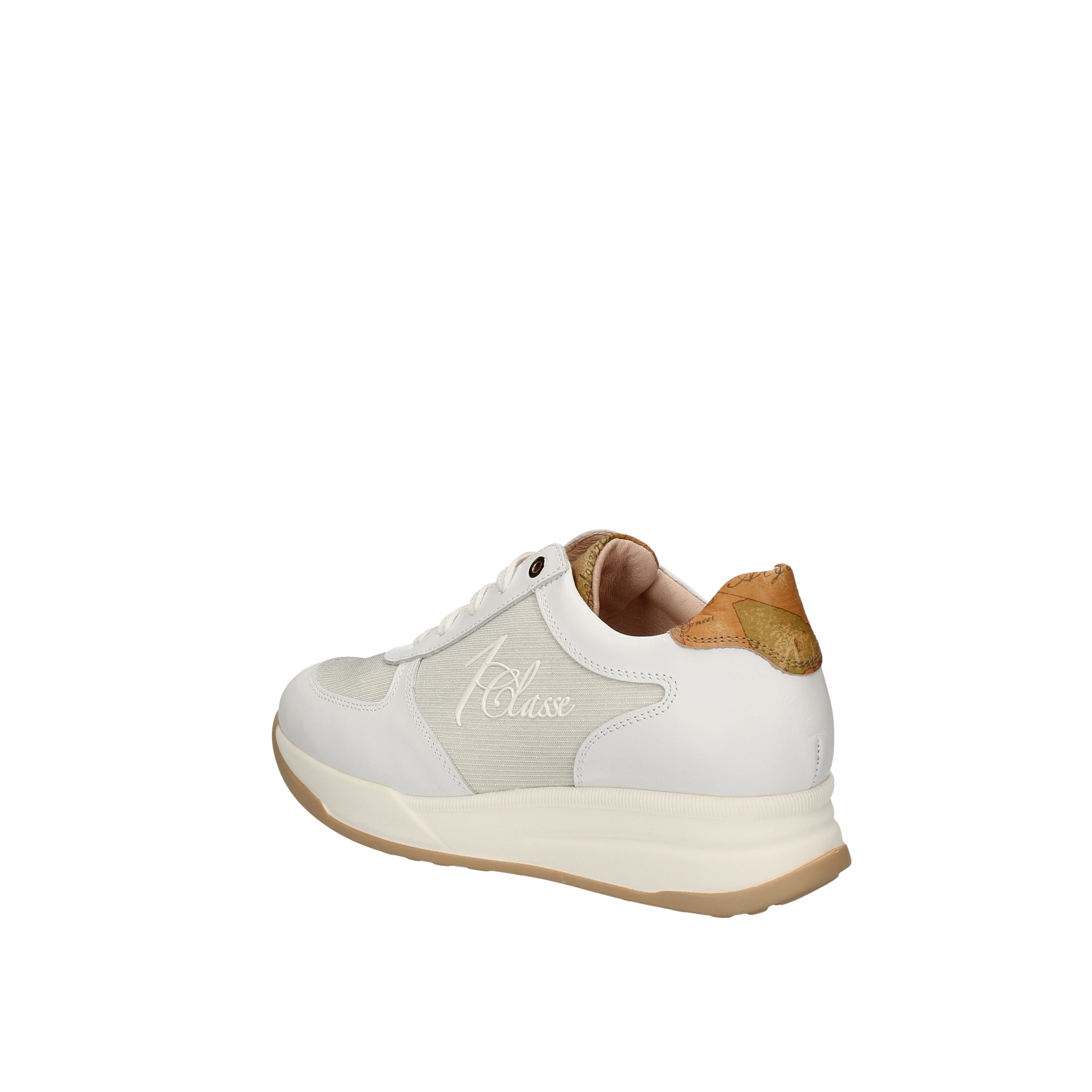 alviero martini sneakers modello bianco e platino geo beige effetto lurex 0628/0916