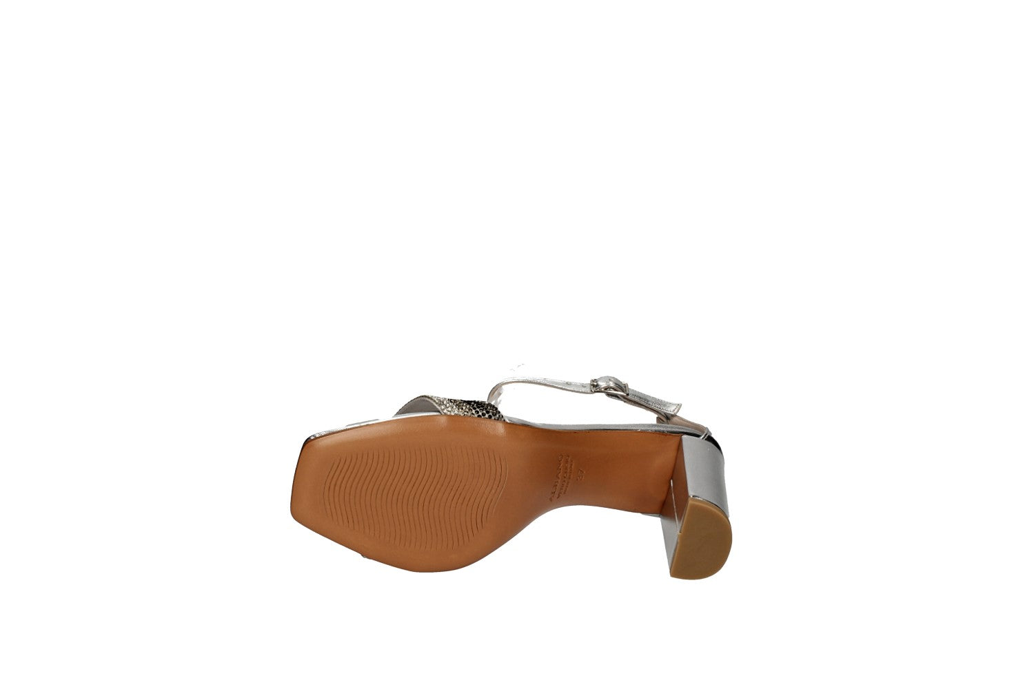 albano sandali in pelle metal argento con strass 4153