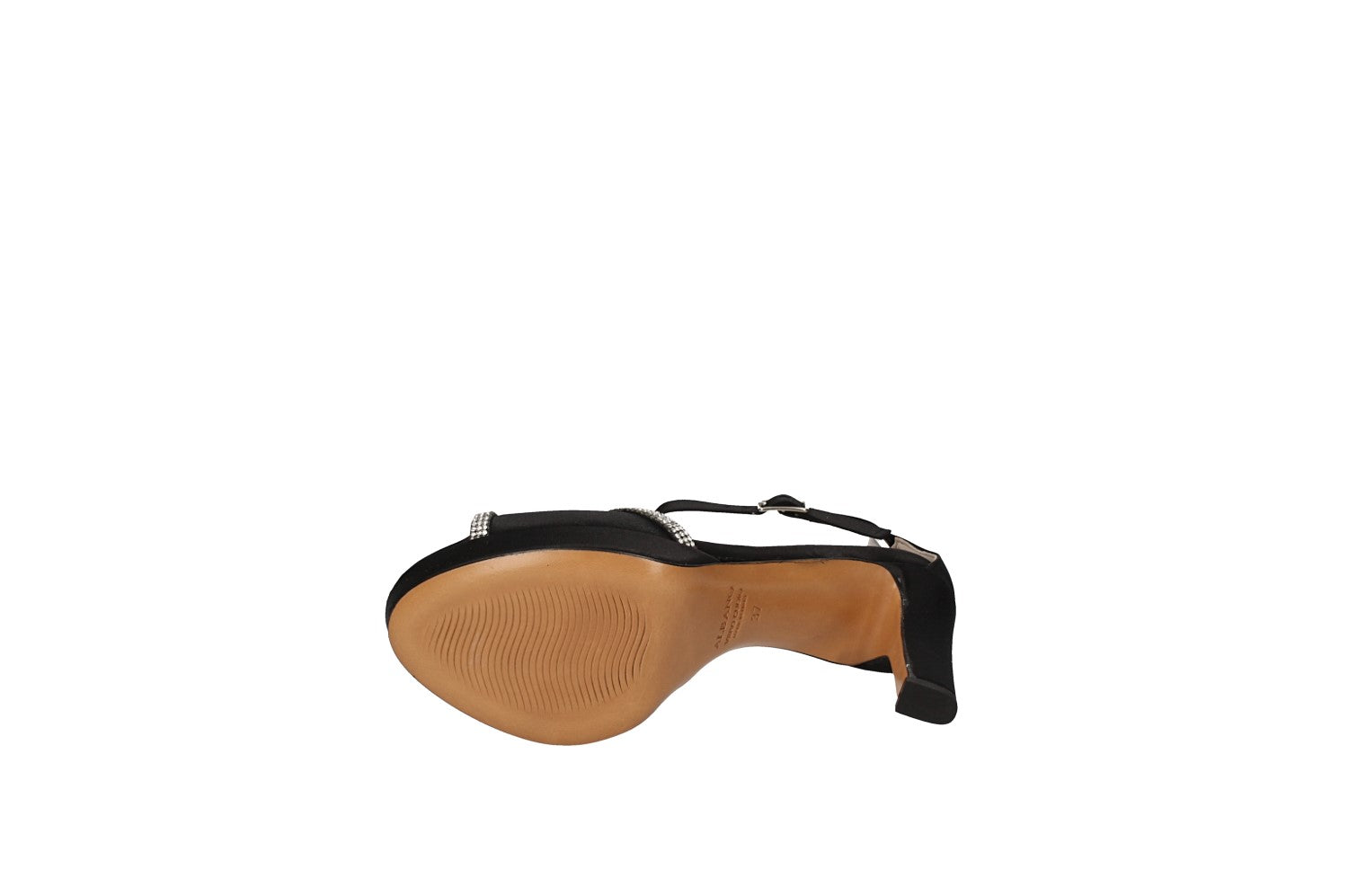 albano sandali nero in raso con strass 4234