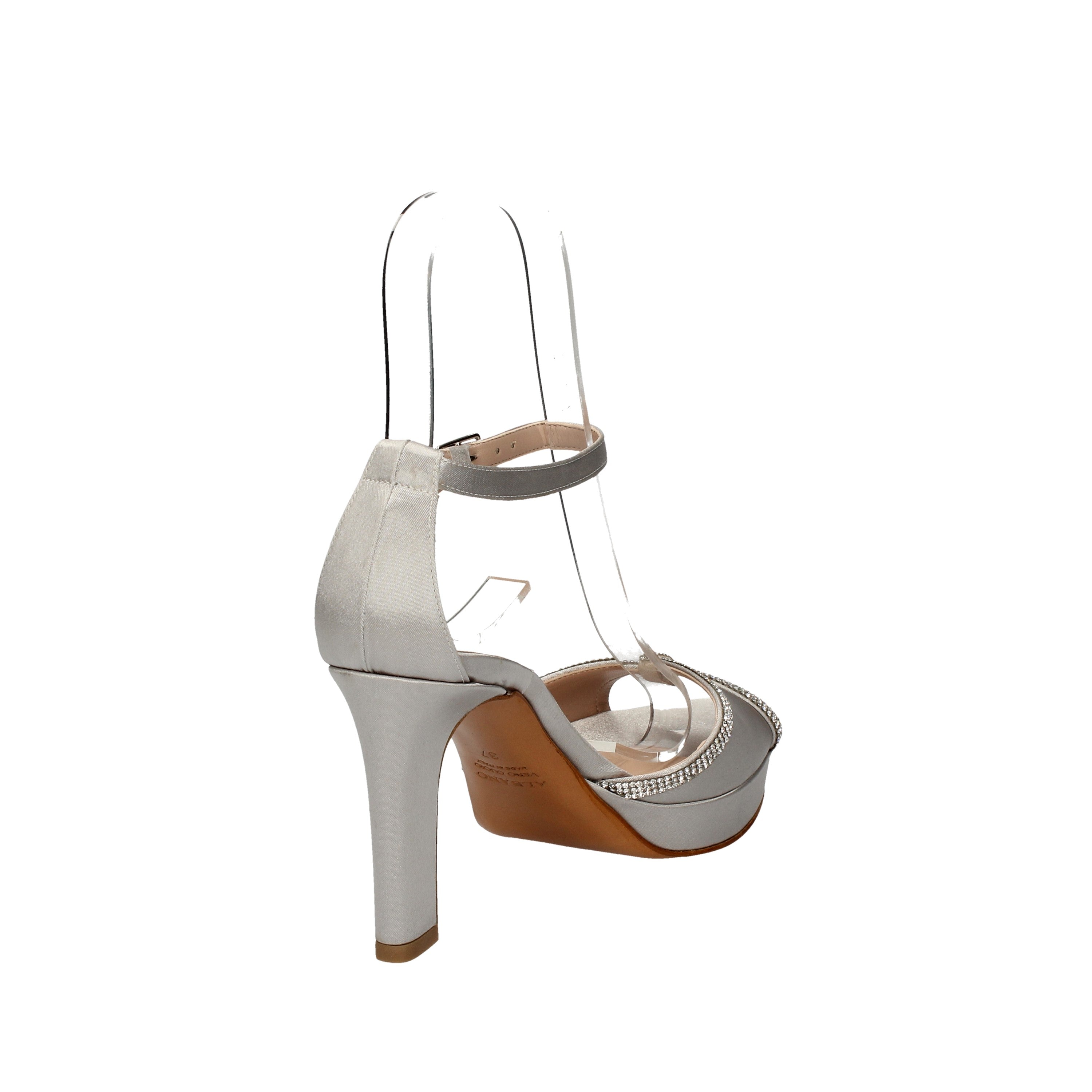 albano sandali argento in raso con strass 4234