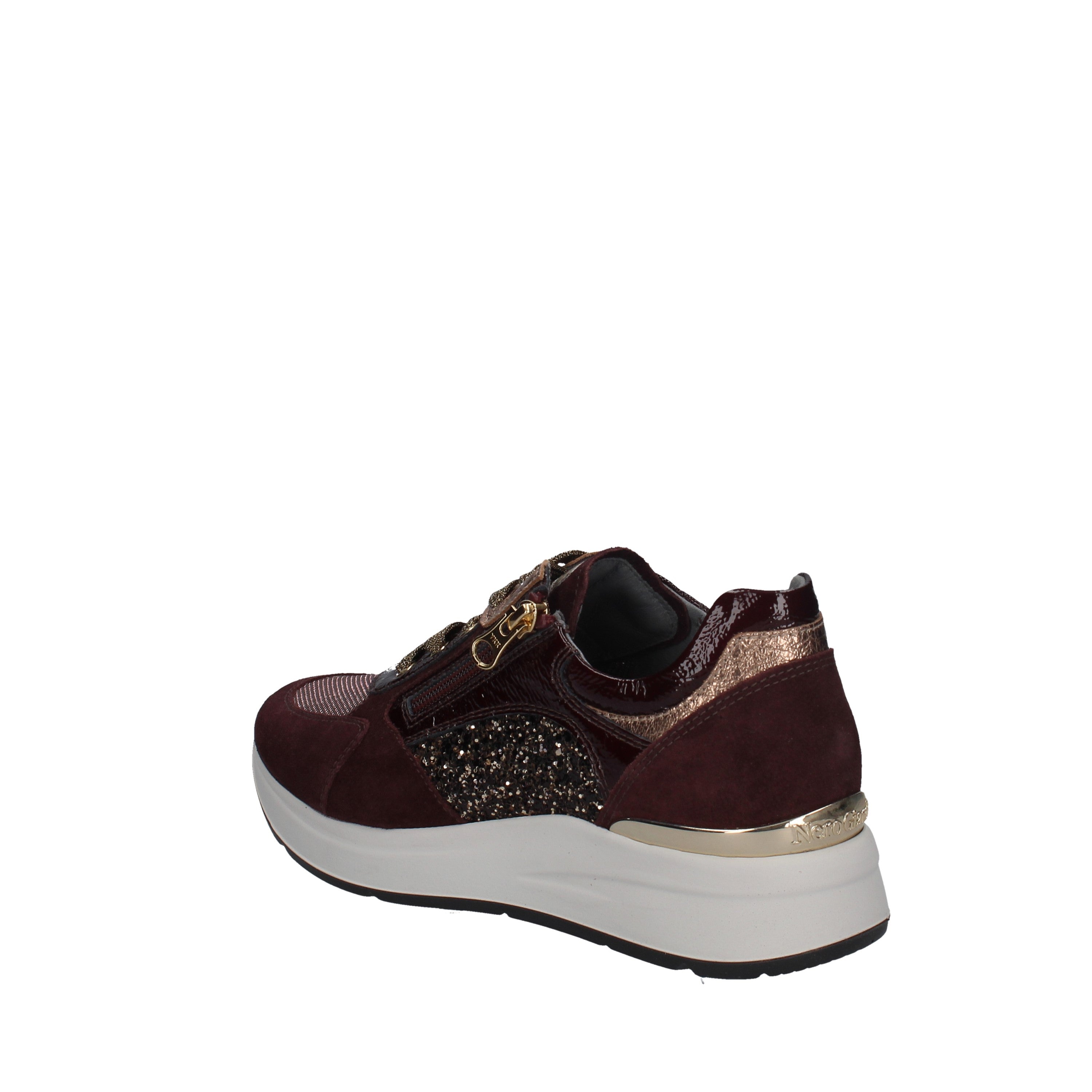 nero giardini sneakers modello velour melanzana violey beige/rosa naplack bordo' i013180d
