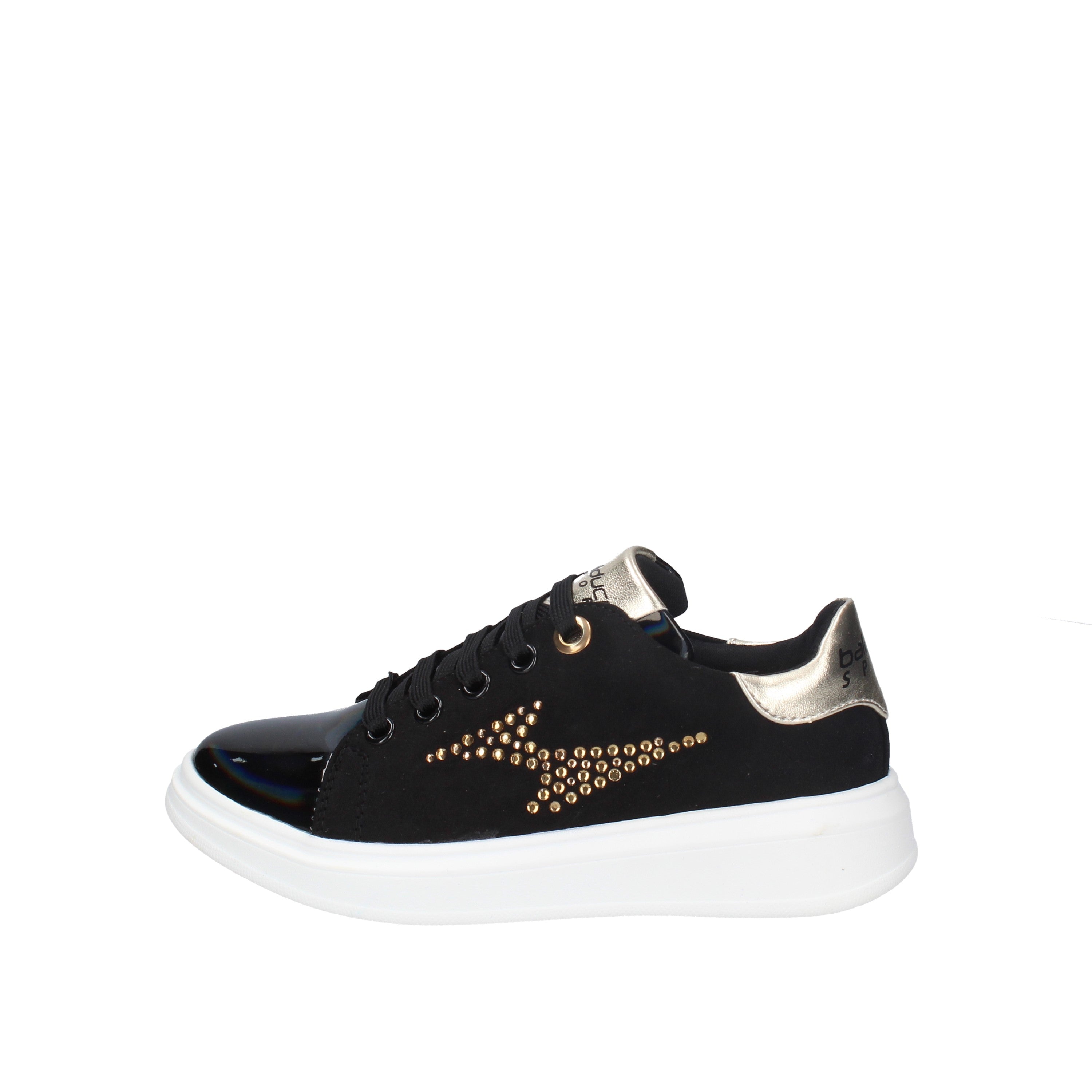 balducci sneakers modello camoscio e vernice nero con strass oro bs1862