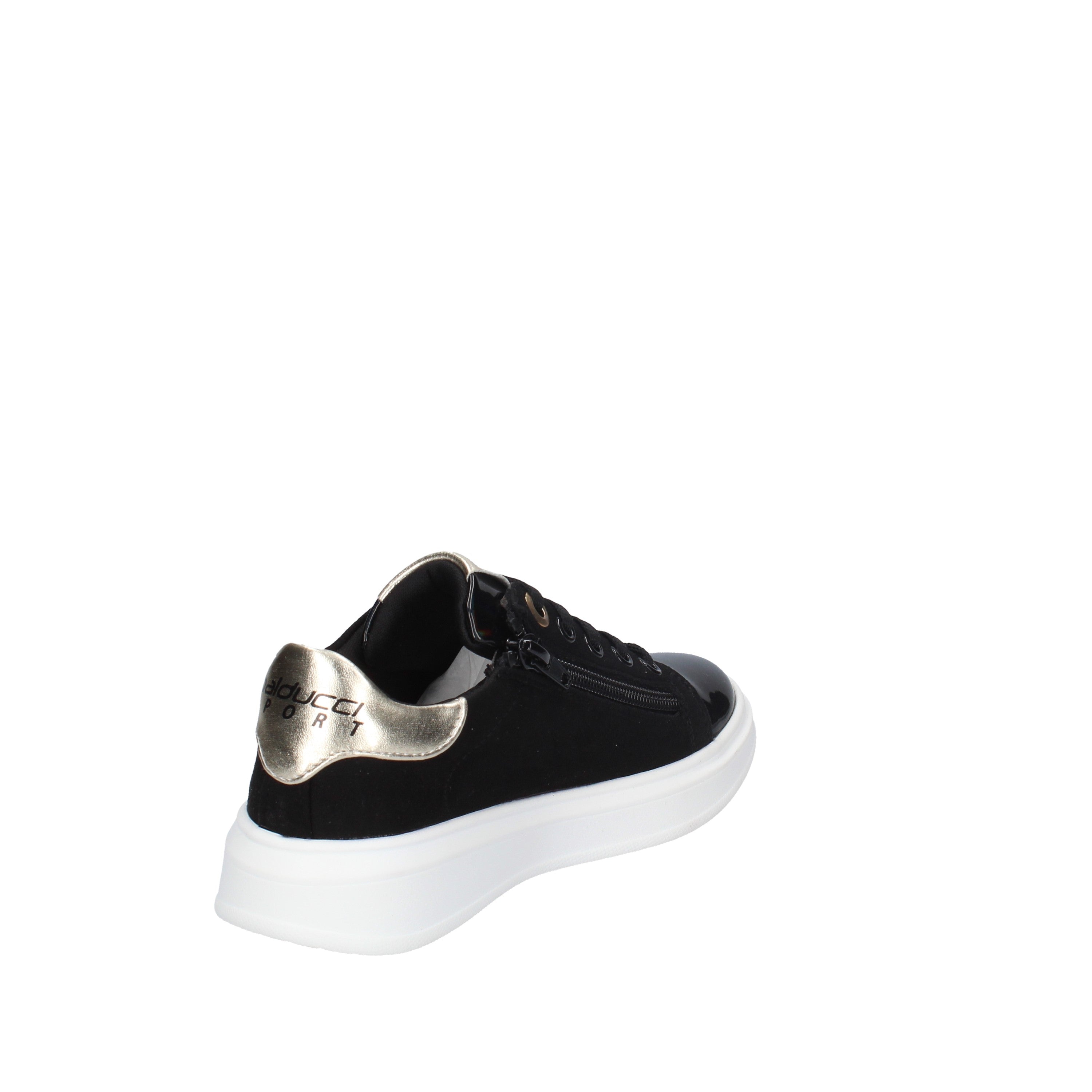 balducci sneakers modello camoscio e vernice nero con strass oro bs1862