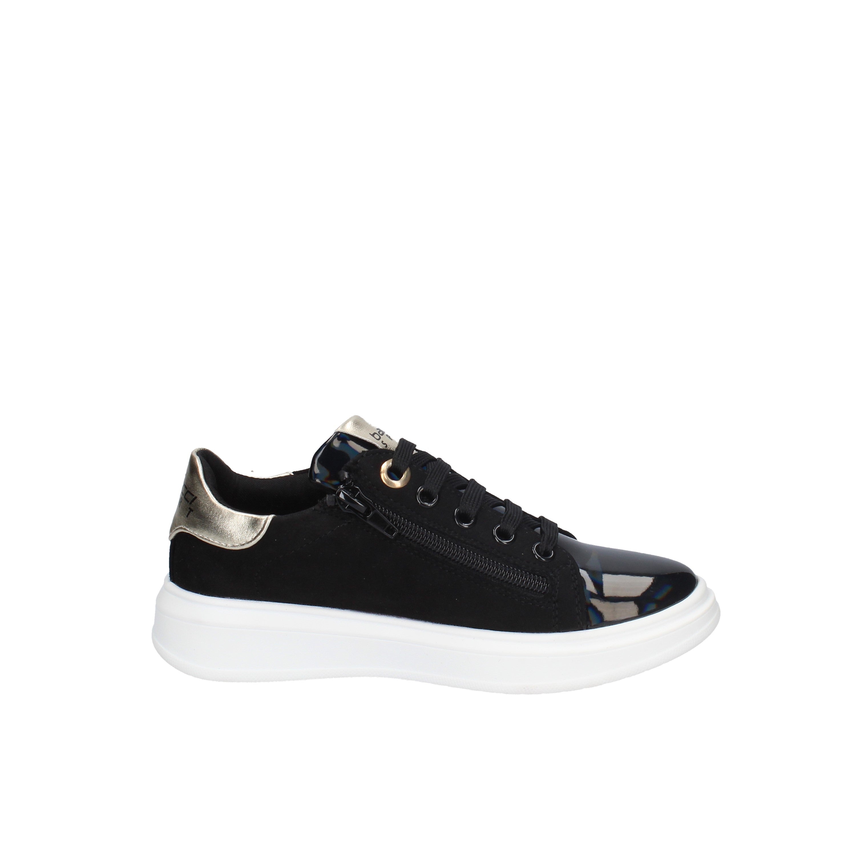 balducci sneakers modello camoscio e vernice nero con strass oro bs1862