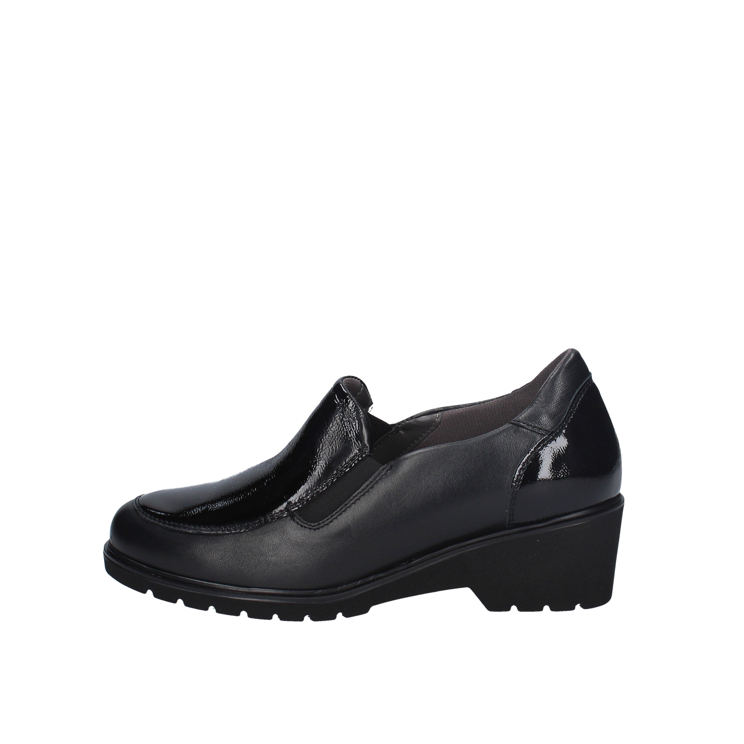 melluso mocassino modello guanto nero in pelle e pelle vernice r35728l