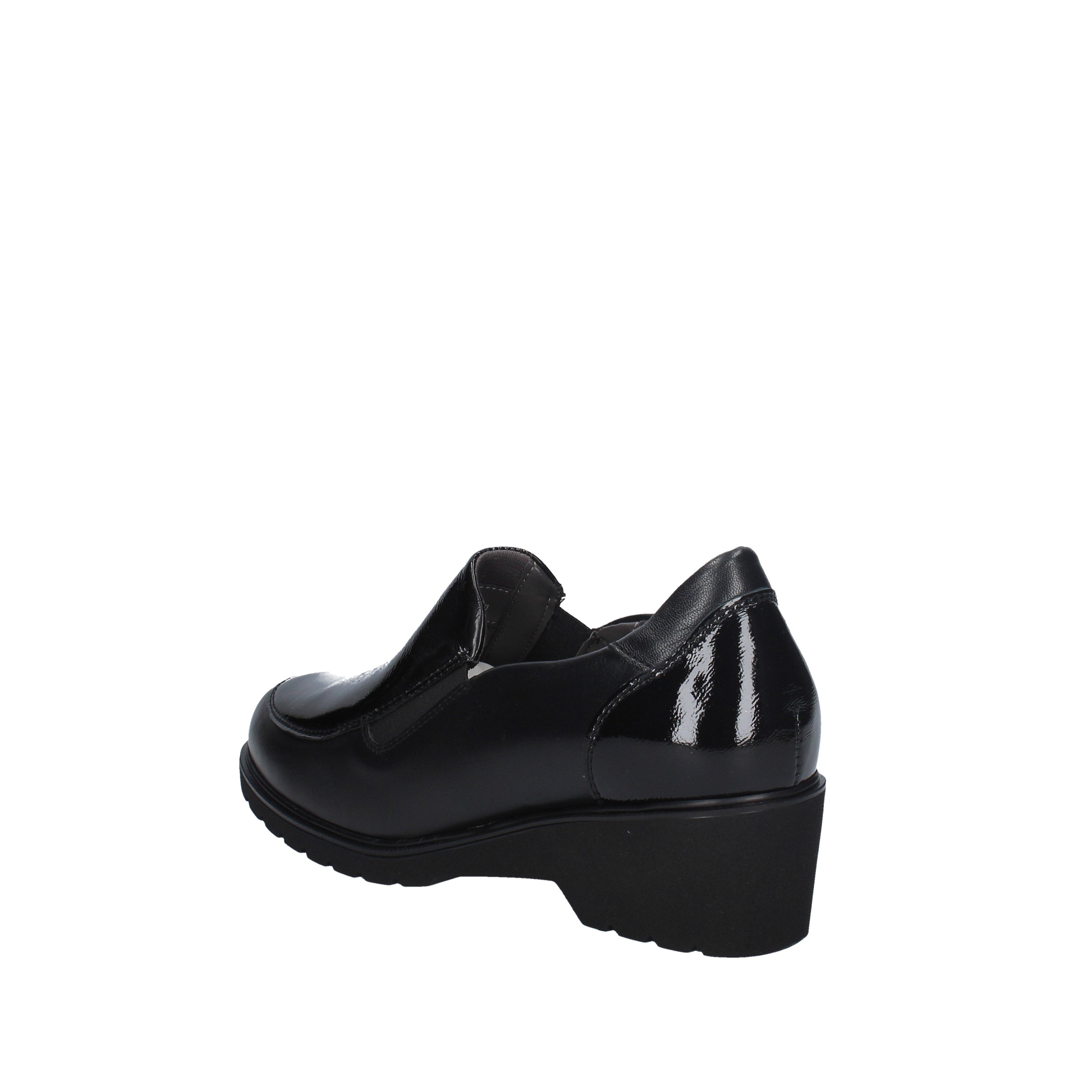 melluso mocassino modello guanto nero in pelle e pelle vernice r35728l