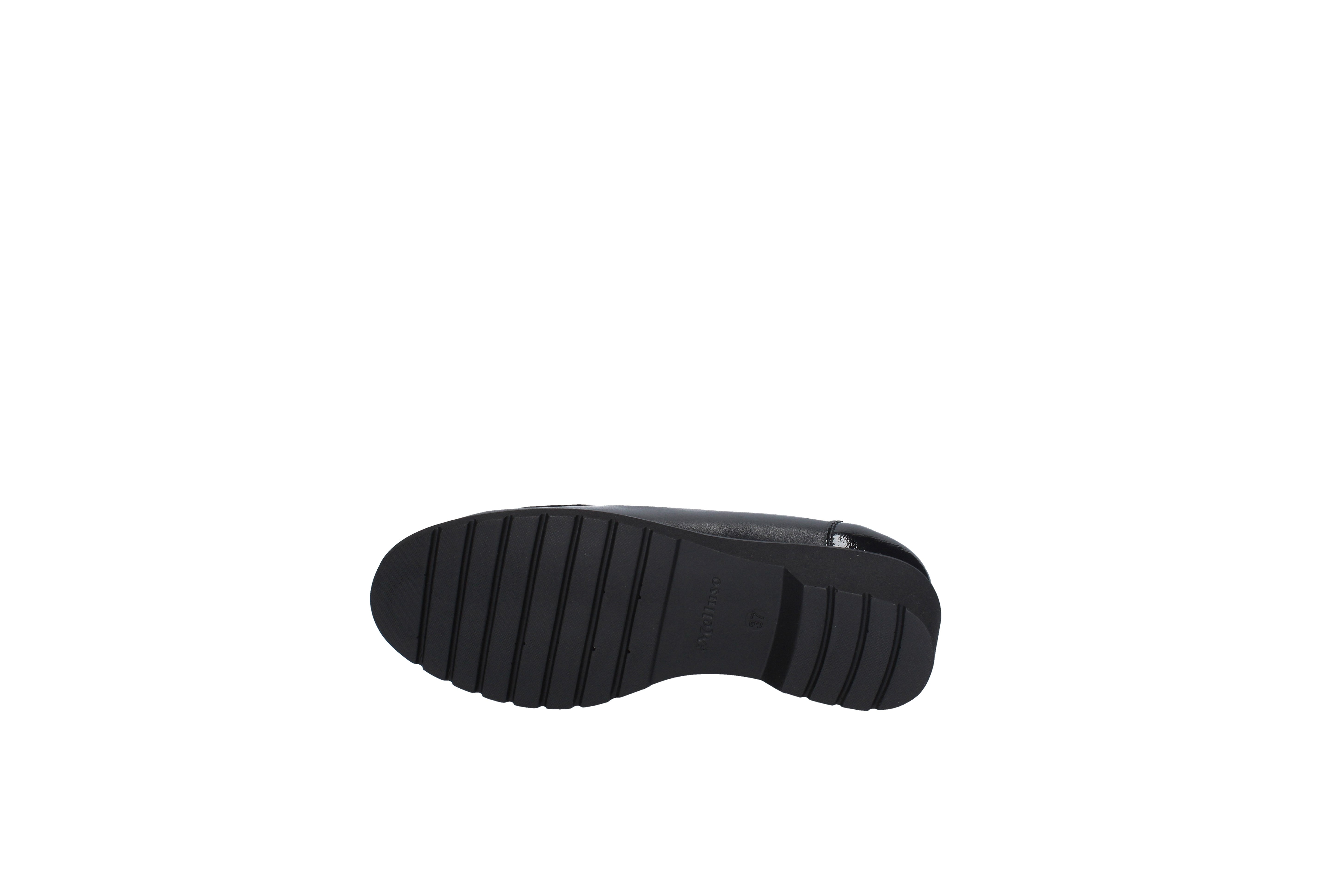 melluso mocassino modello guanto nero in pelle e pelle vernice r35728l