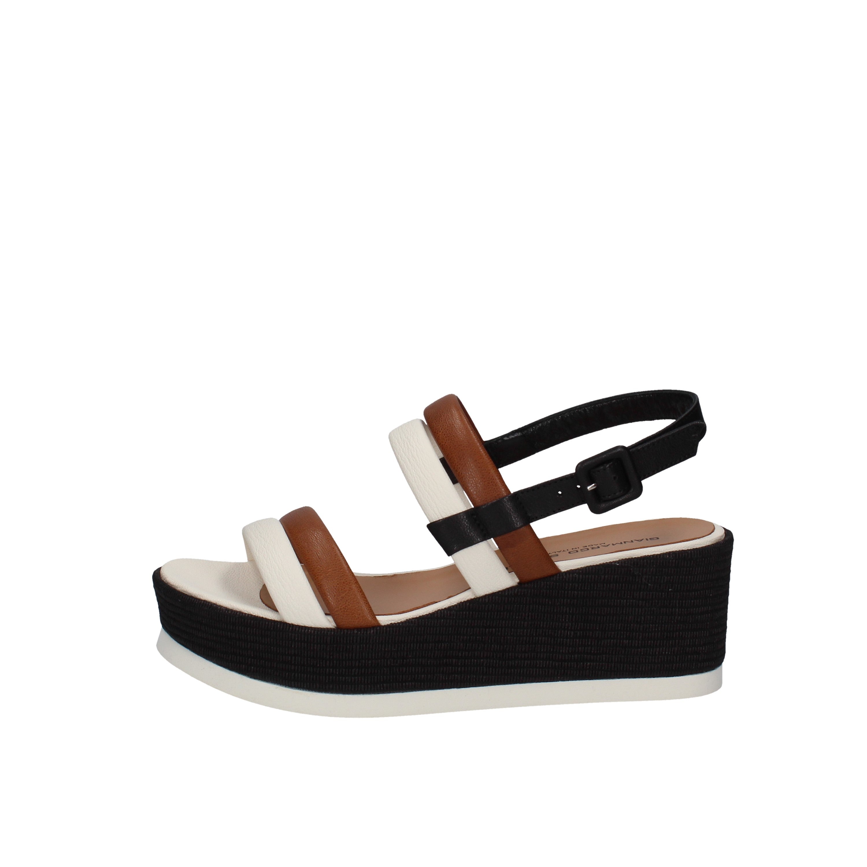 gianmarco sorelli sandali modelo jil semi tondo samo milk/cuoio/nero 2056