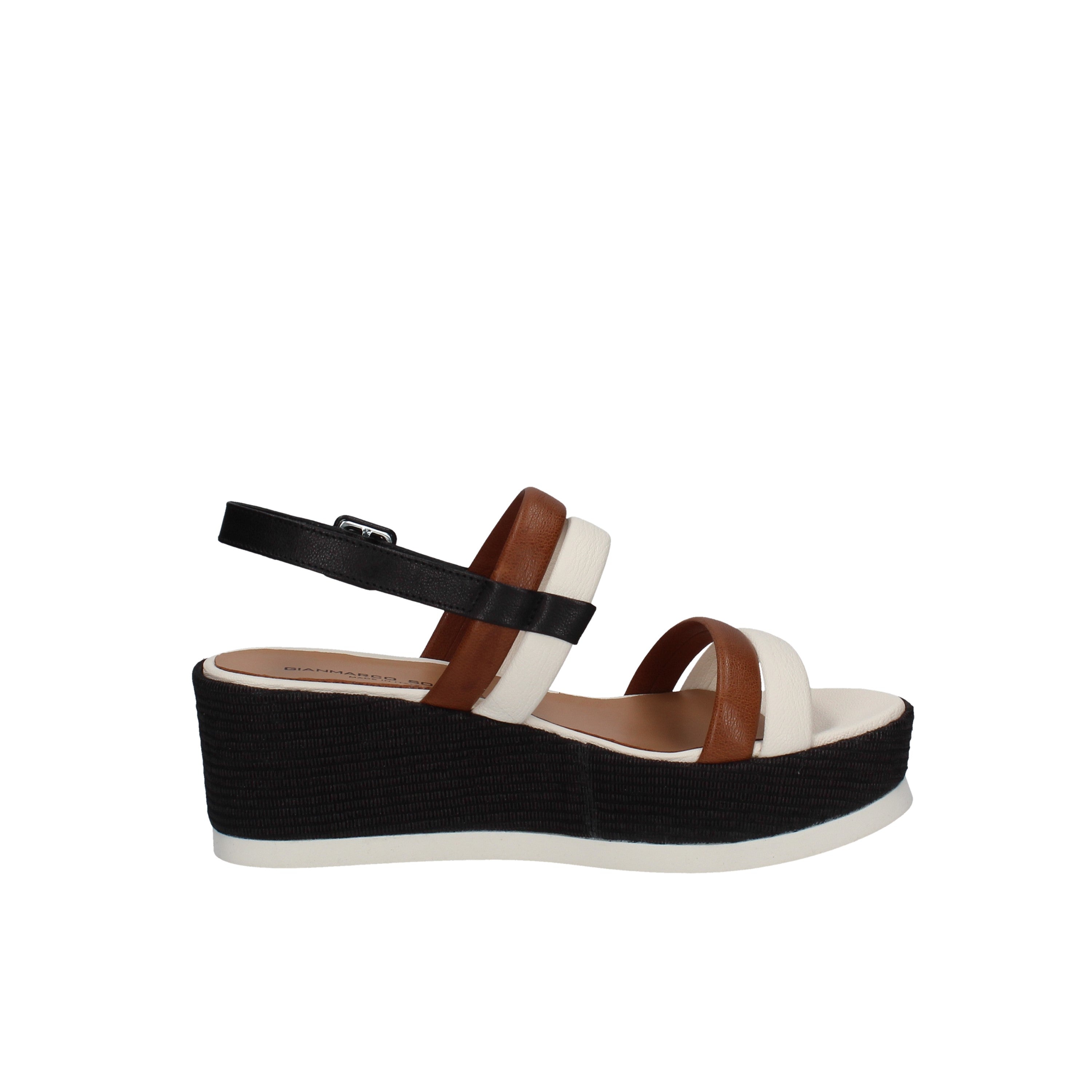 gianmarco sorelli sandali modelo jil semi tondo samo milk/cuoio/nero 2056