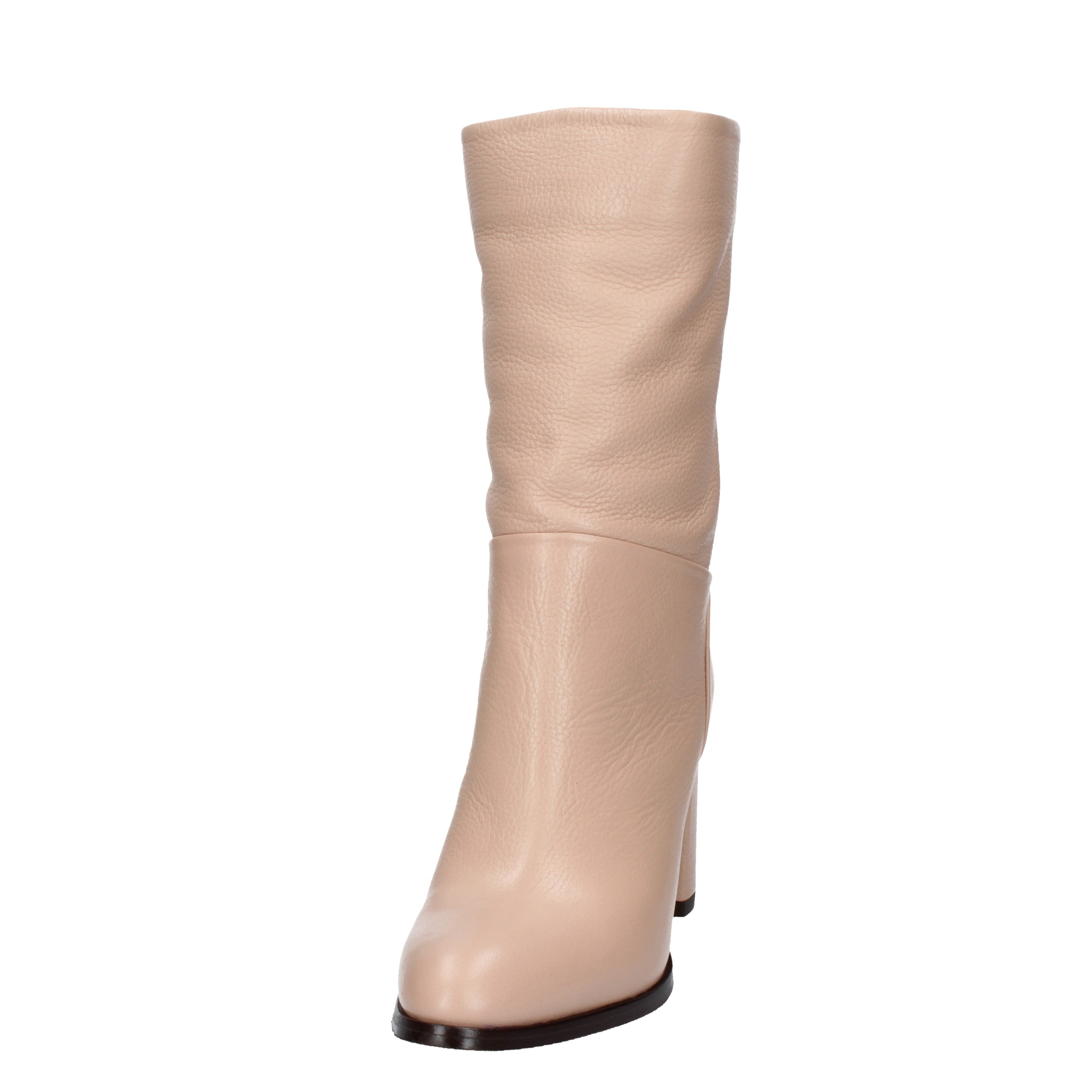 albano tronchetto in pelle bottalato crema  2318