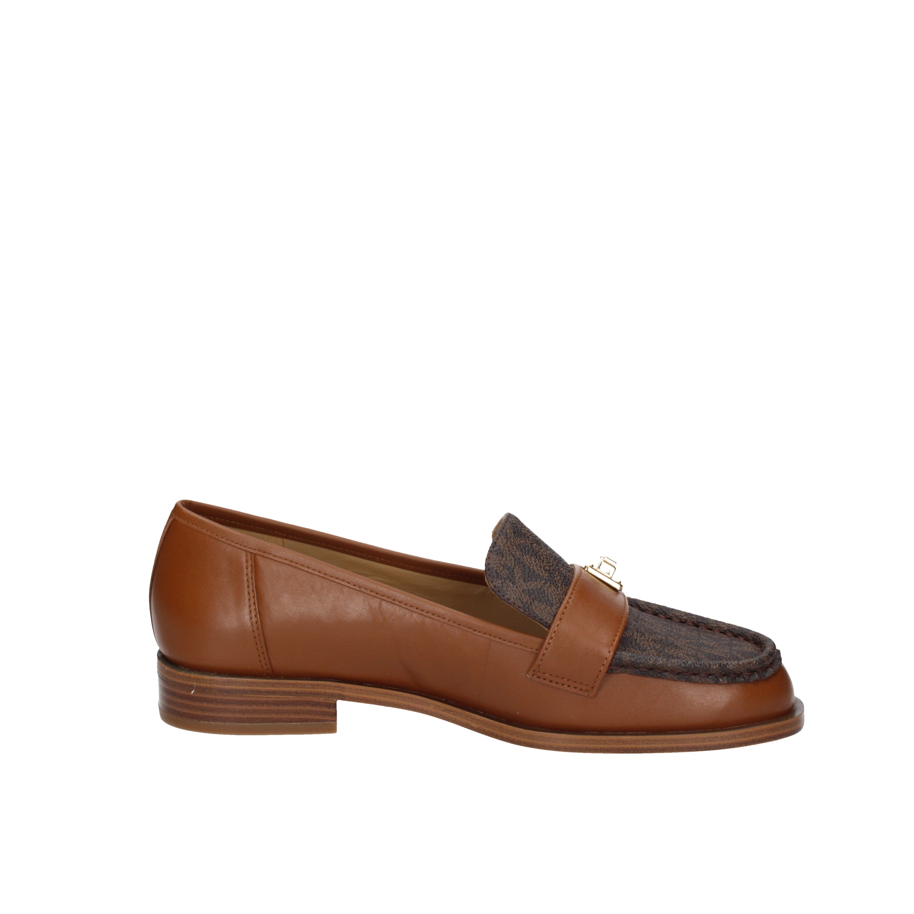 michael kors mocassino modello padma loafer leather/mk faux lock luggage multi 40t2pdfp2l