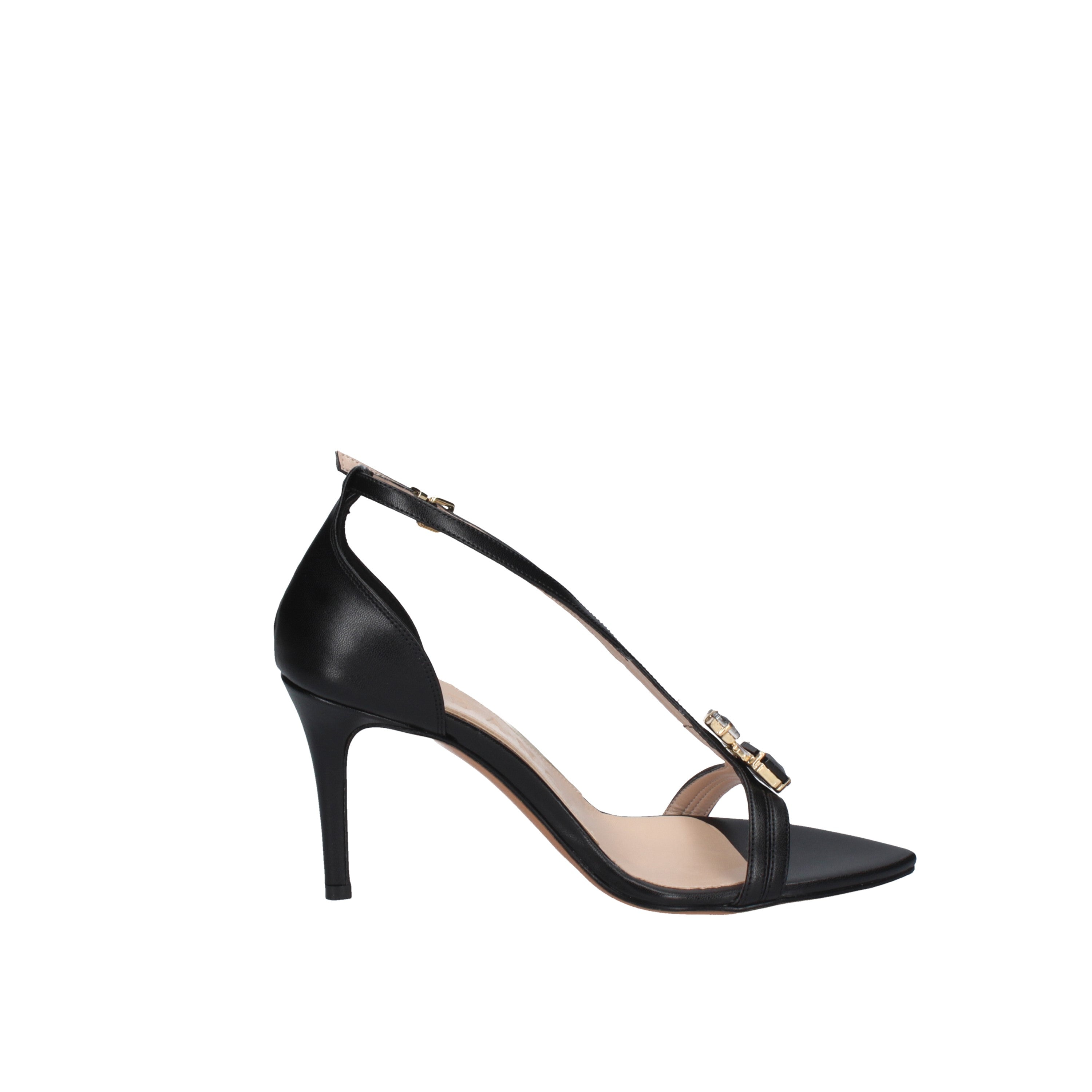 albano sandali nero con pietre 5305