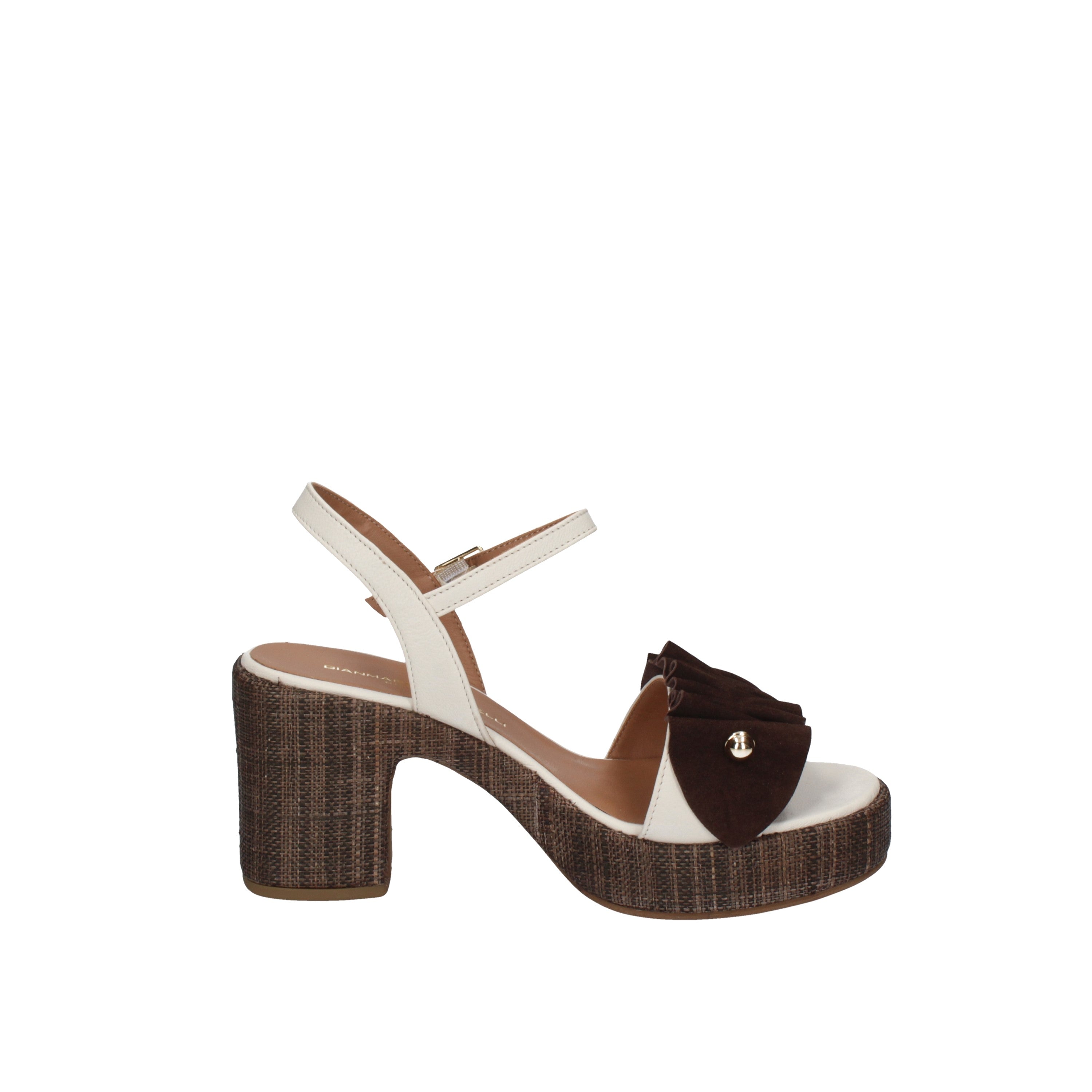 gianmarco sorelli sandali modello softy off white-camoscio moro 2214/jane