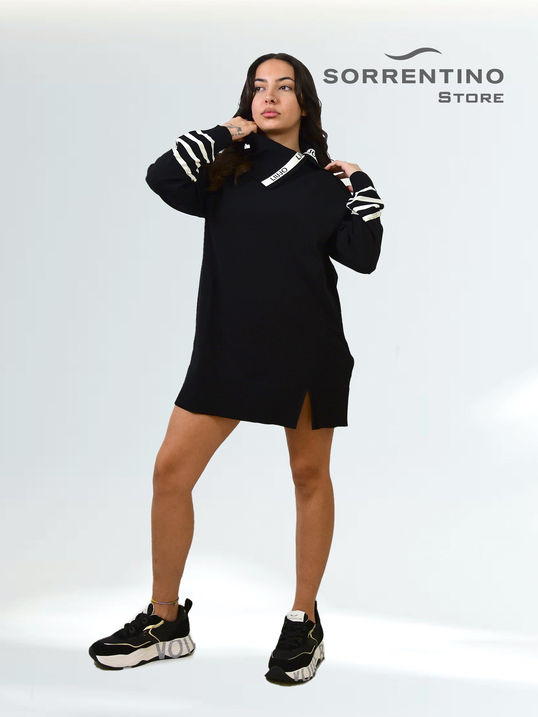 LIU JO abbigliamento TF5218MS63L NERO/B.CO LATTE