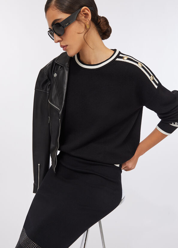 LIU JO abbigliamento TF5230MS59L NERO/LATTE