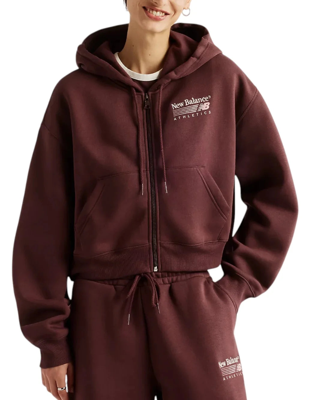 New Balance TRACKSIDE FLEECE FULL ZIP WJ62P2UPYLR