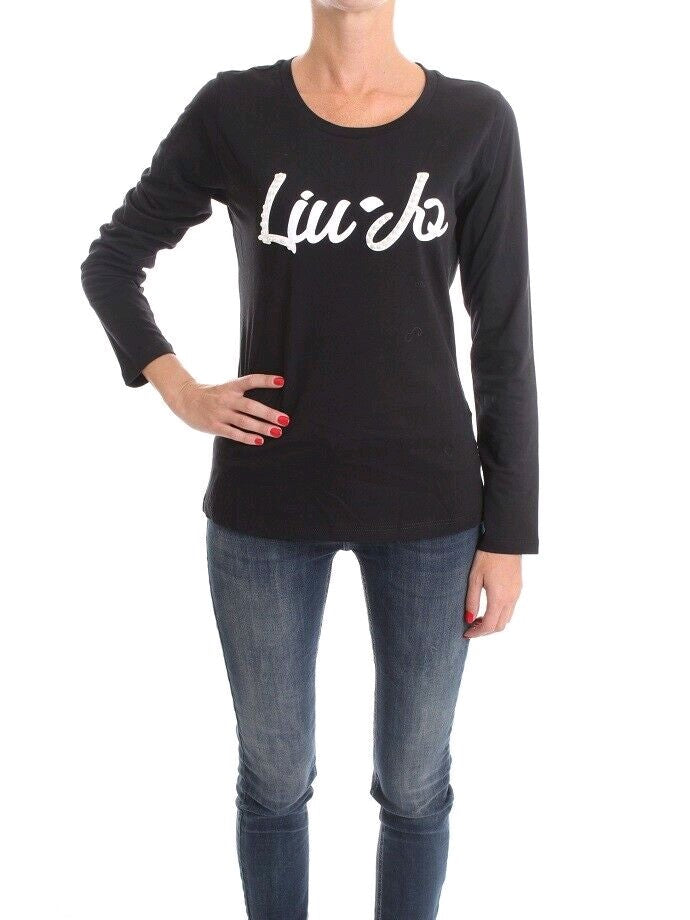 liu jo t-shirt a manica lunga con logo tf0061j6040
