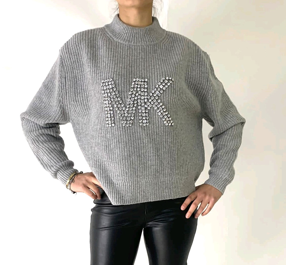 michael kors Maglione in misto lana con logo impreziosito mf260hqfjw