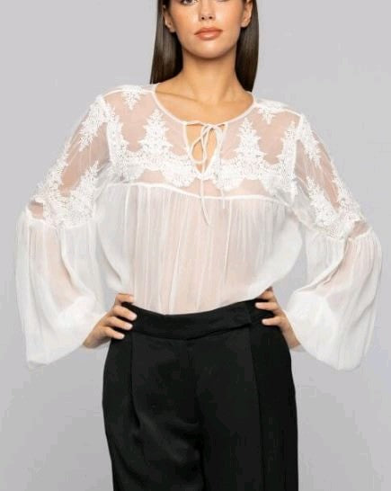 kocca camicia trasparente in pizzo calepodio