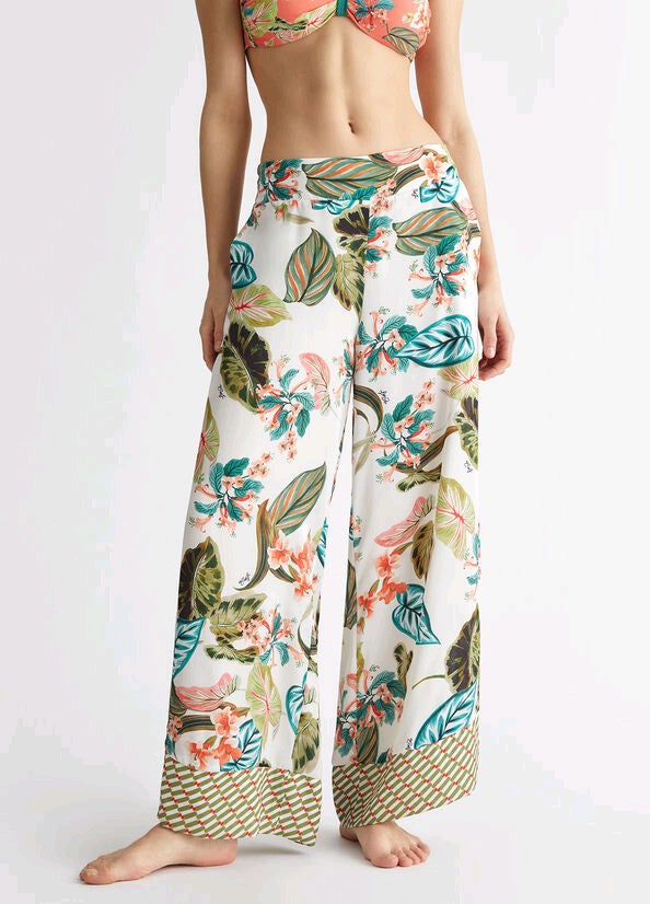 liu jo pantaloni Con Stampa Tropical va4017ts806
