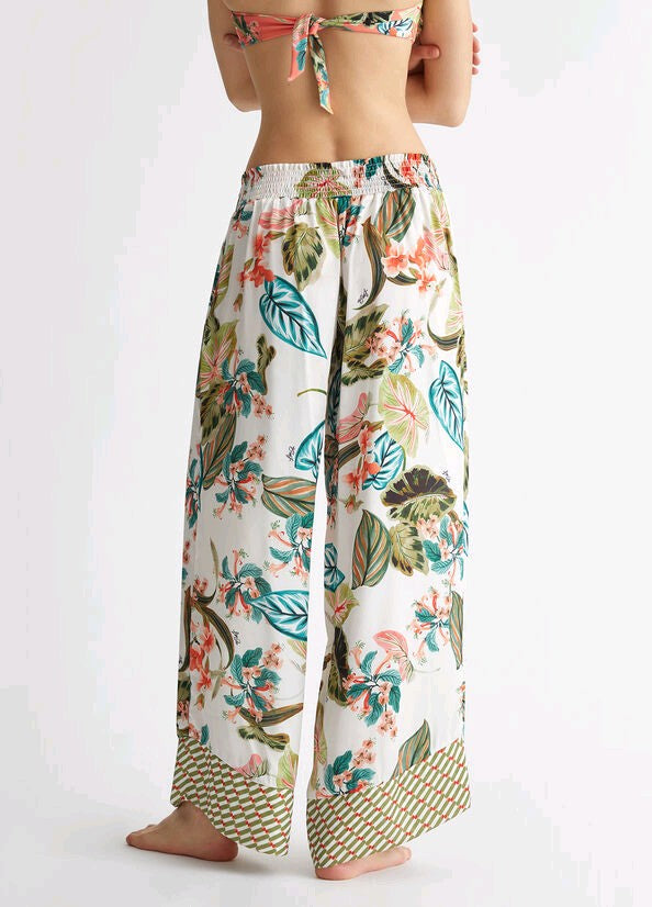 liu jo pantaloni Con Stampa Tropical va4017ts806