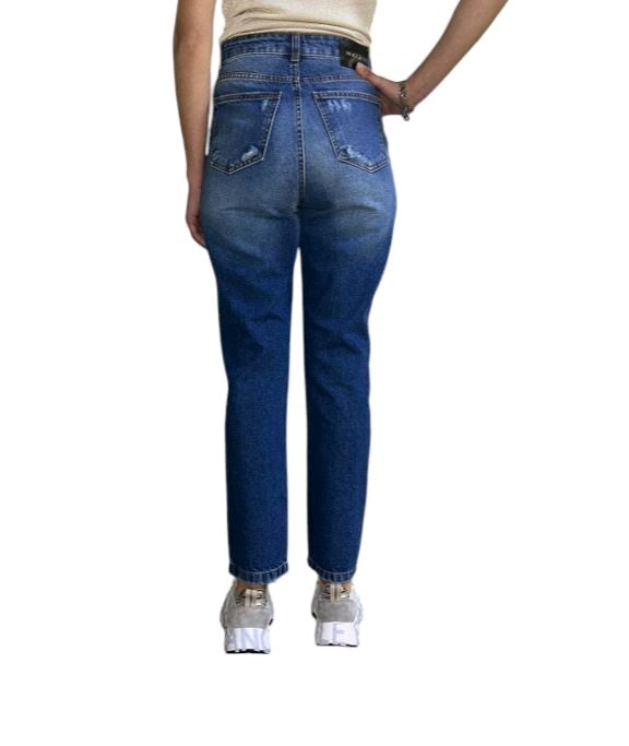 kocca jeans in denim a sigaretta fiora