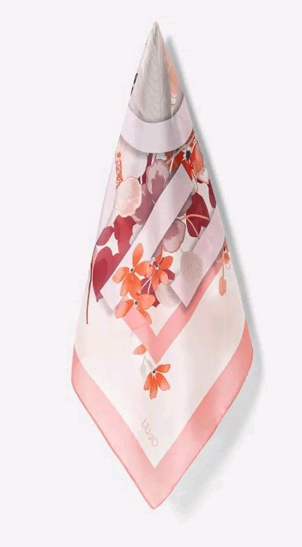 liu jo foulard corallo con logo 2a5039t0300