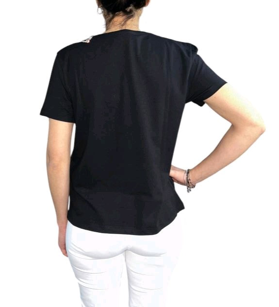 kocca t-shirt CON DOPPIO DETTAGLIO IN STRASS giona