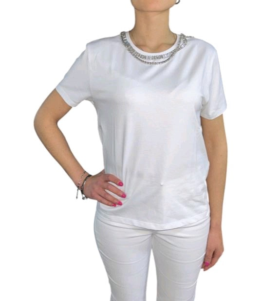 kocca t-shirt CON DOPPIO DETTAGLIO IN STRASS giona