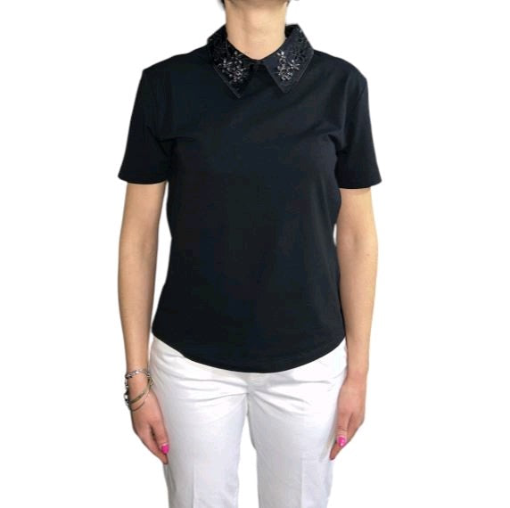 kocca t-shirt con colletto in tulle crio