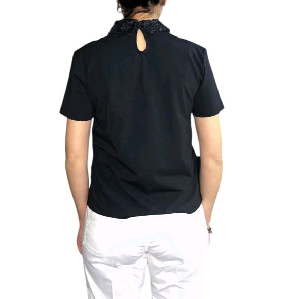 kocca t-shirt con colletto in tulle crio
