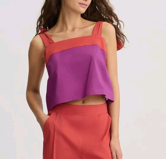 liu jo top Top in cotone con fiocchetti va5064ts330