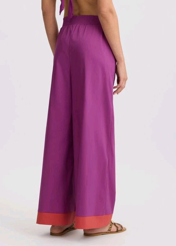 liu jo pantaloni a palazzo in cotone va5065ts330