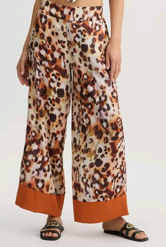 liu jo pantaloni in raso stampato va5143ts806