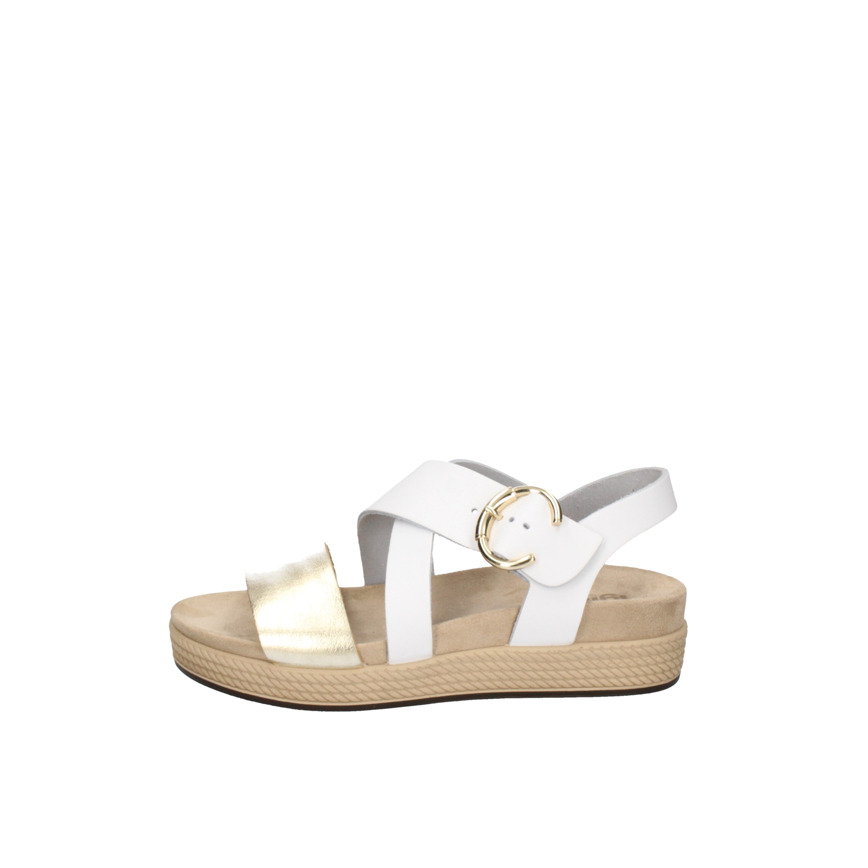 igi&co Sandali da donna bianco e platino con fibbia 76700/00
