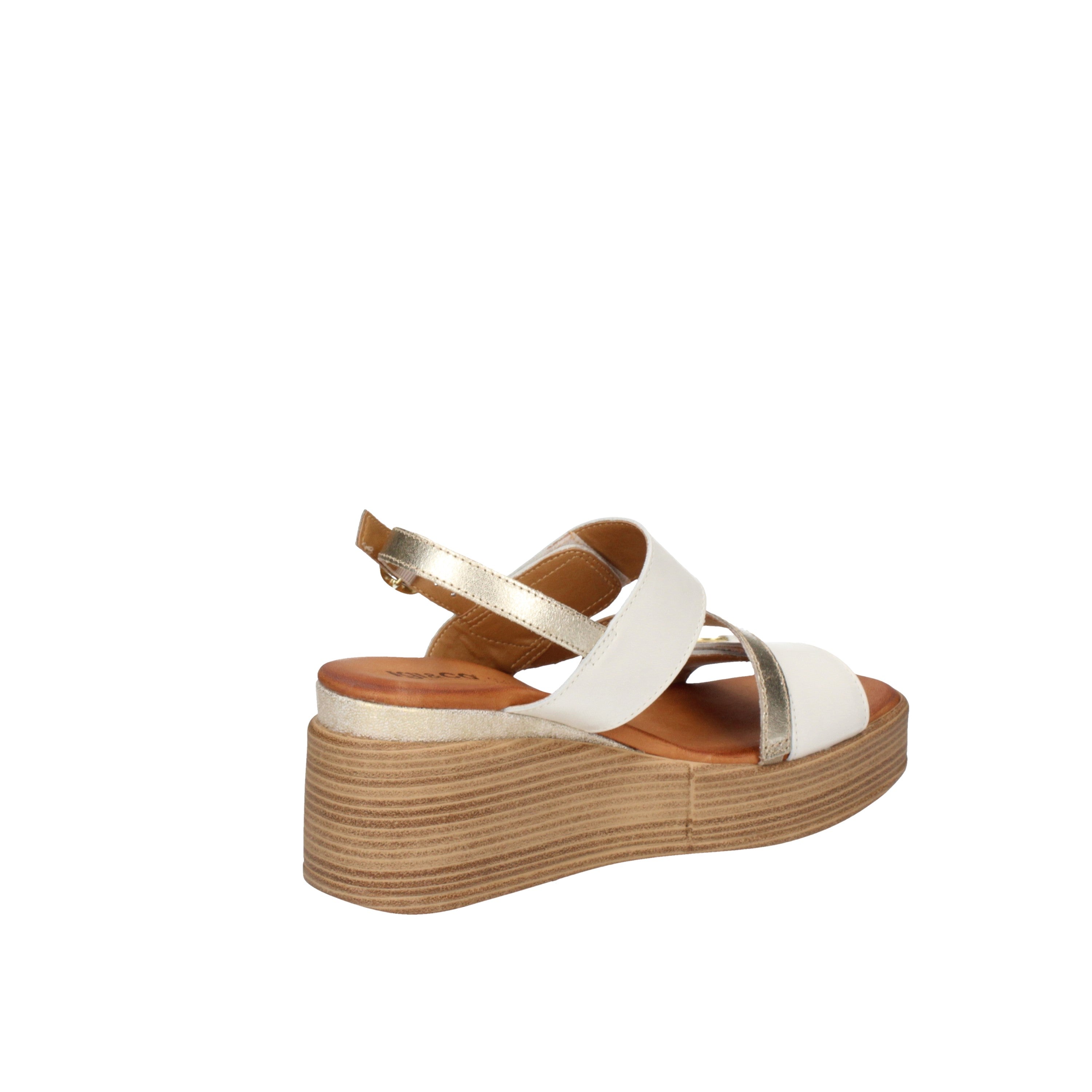 igi&co Sandali con zeppa da donna bianco con strap 76894/11