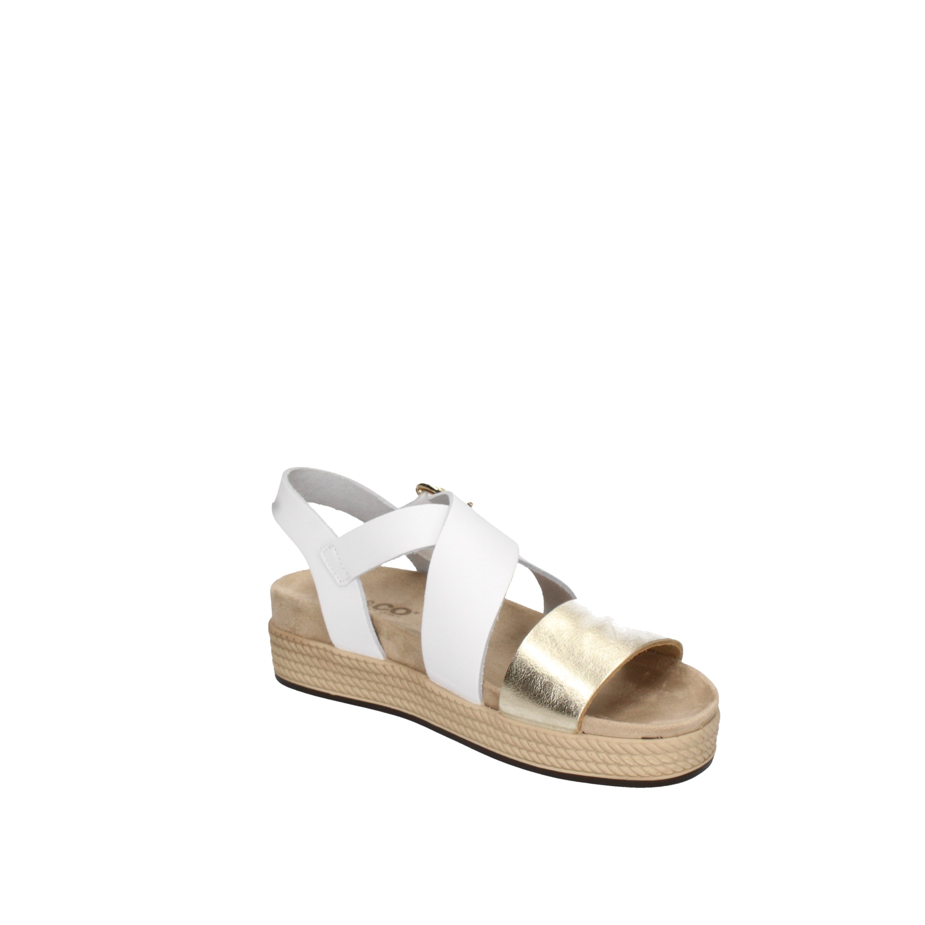 igi&co Sandali da donna bianco e platino con fibbia 76700/00