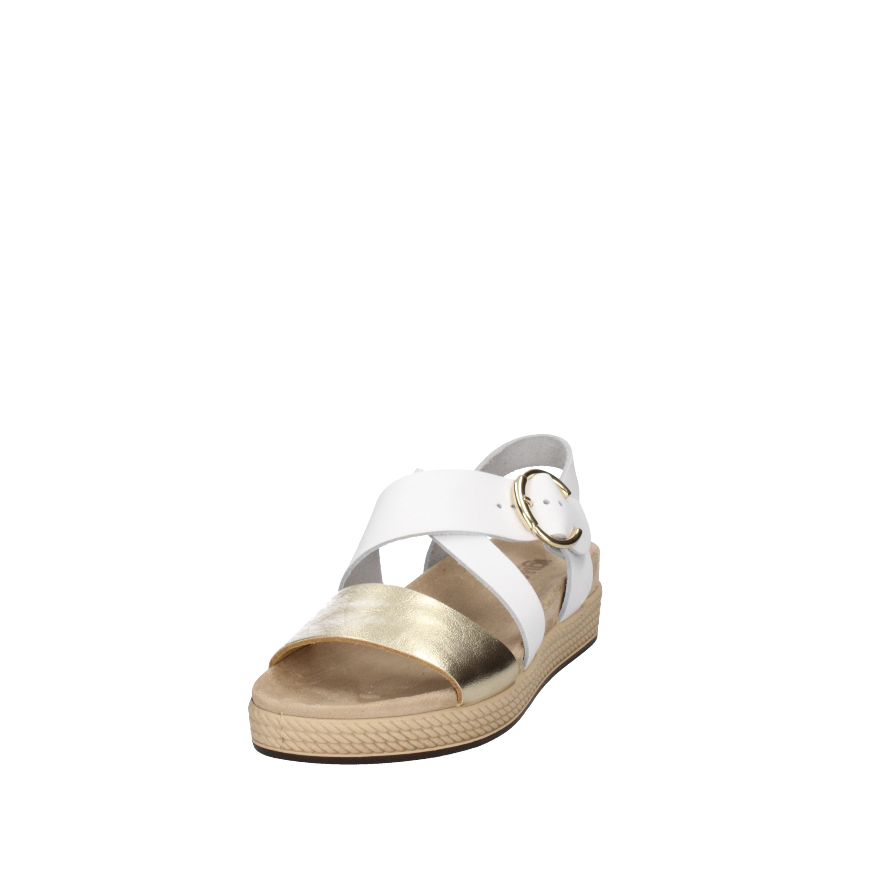 igi&co Sandali da donna bianco e platino con fibbia 76700/00