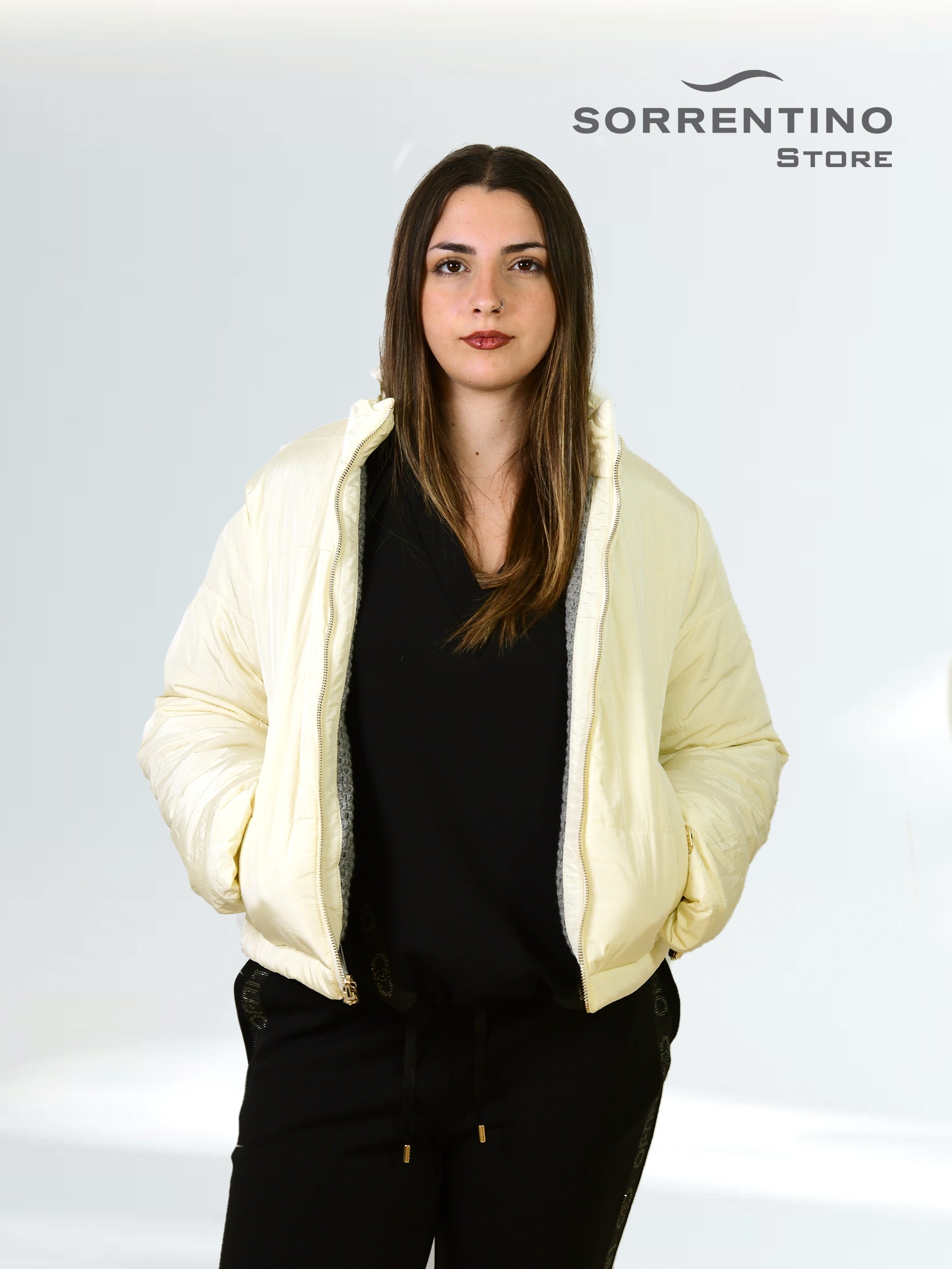 LIU JO abbigliamento TF5015MA93F GRIGIO/B.CO LATTE