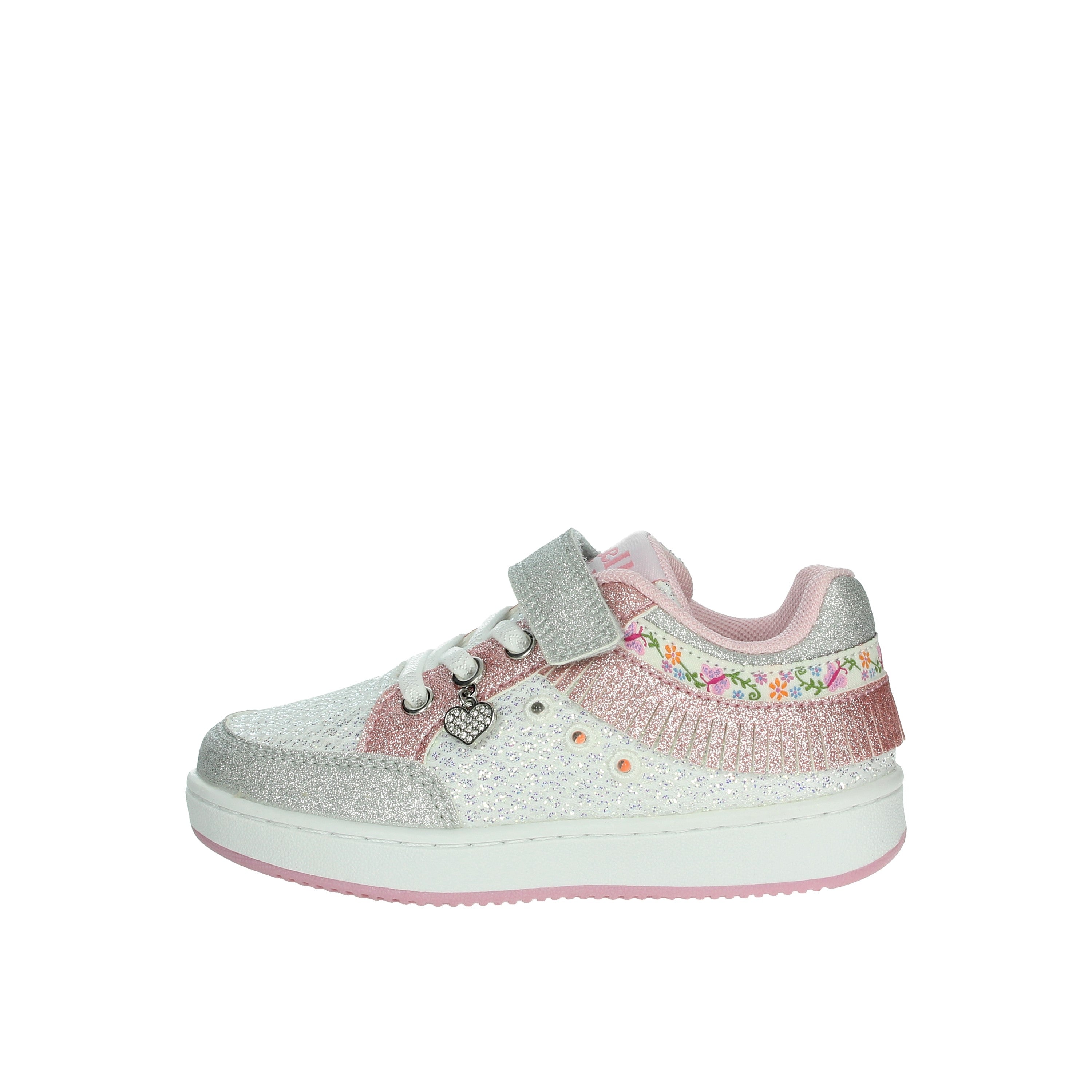 lelli kelly sneakers frangetta mix bianco e argento lkal8054