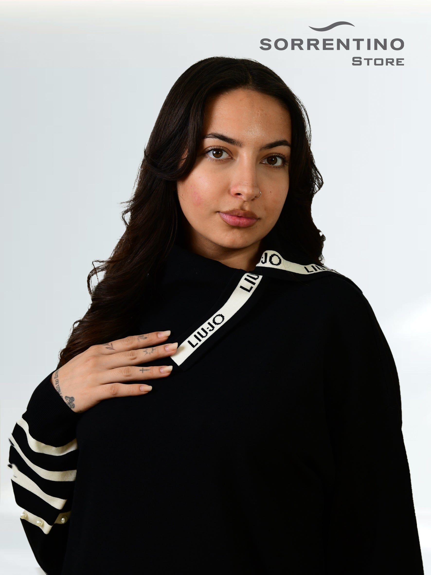 LIU JO abbigliamento TF5218MS63L NERO/B.CO LATTE