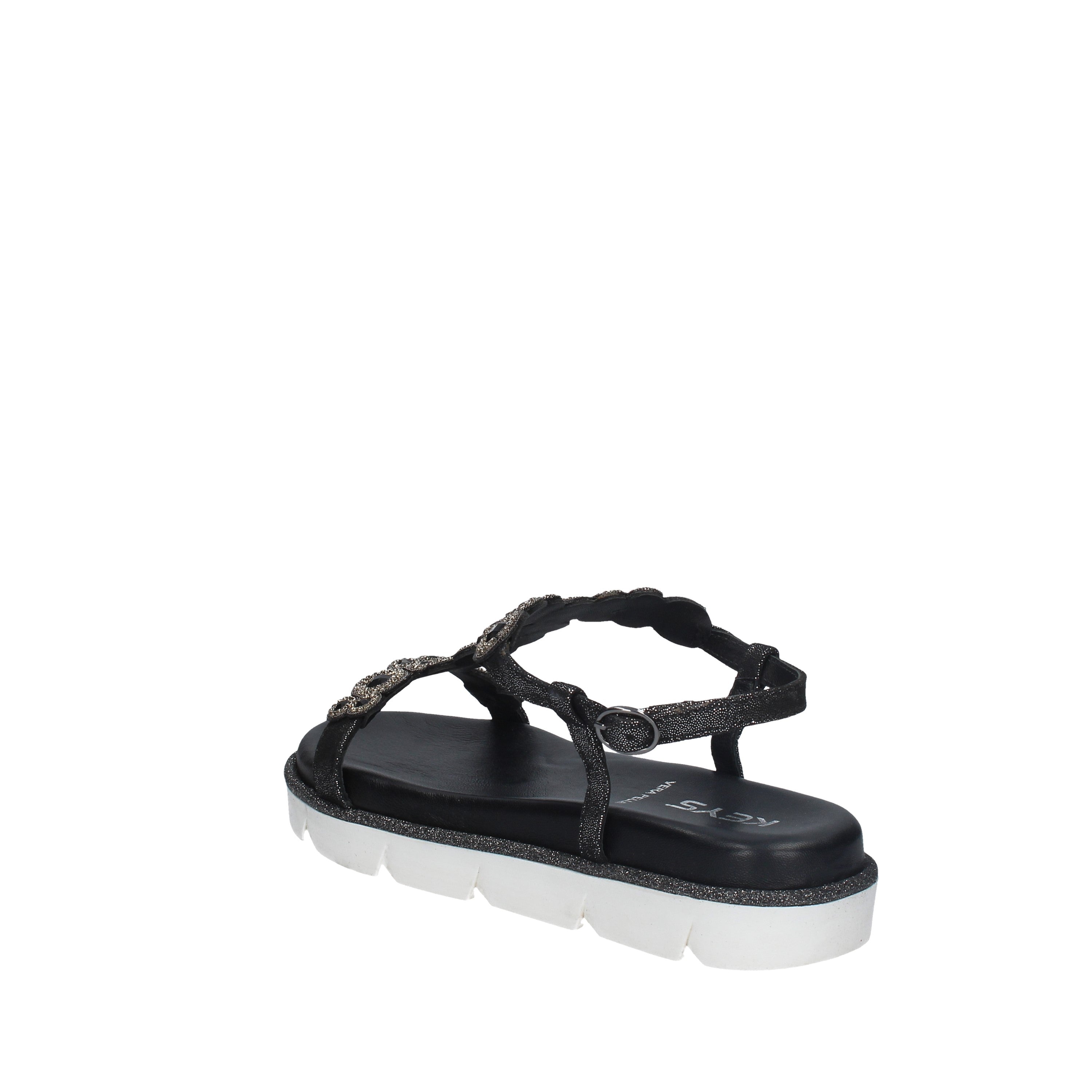 keys sandali con pietre e strass nero k-6383