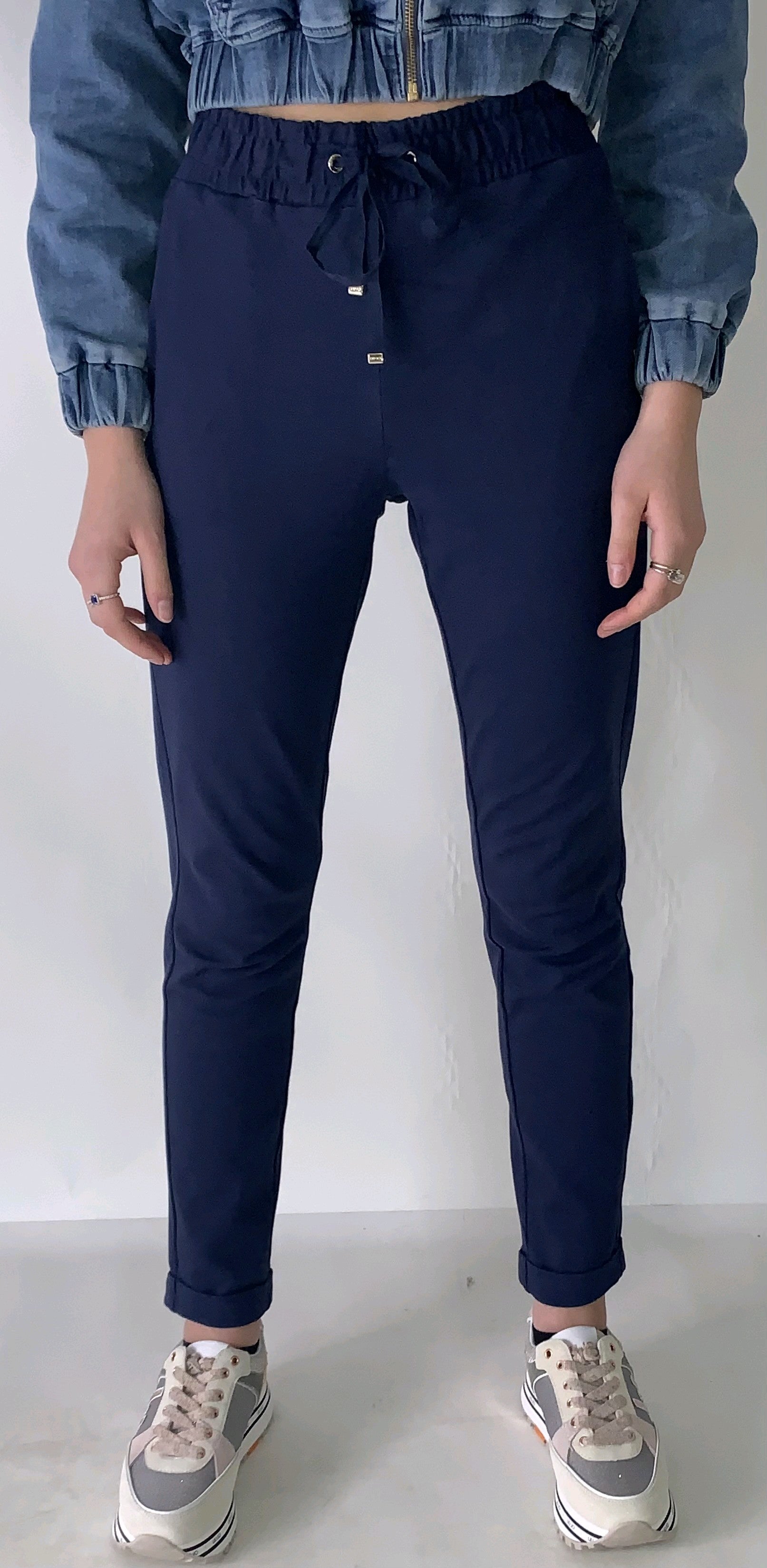 liu jo pantaloni in jersey ta2079j6144