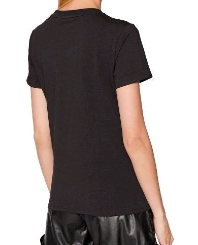 liu jo t-shirt con stampa e paillettes ta2027j5003